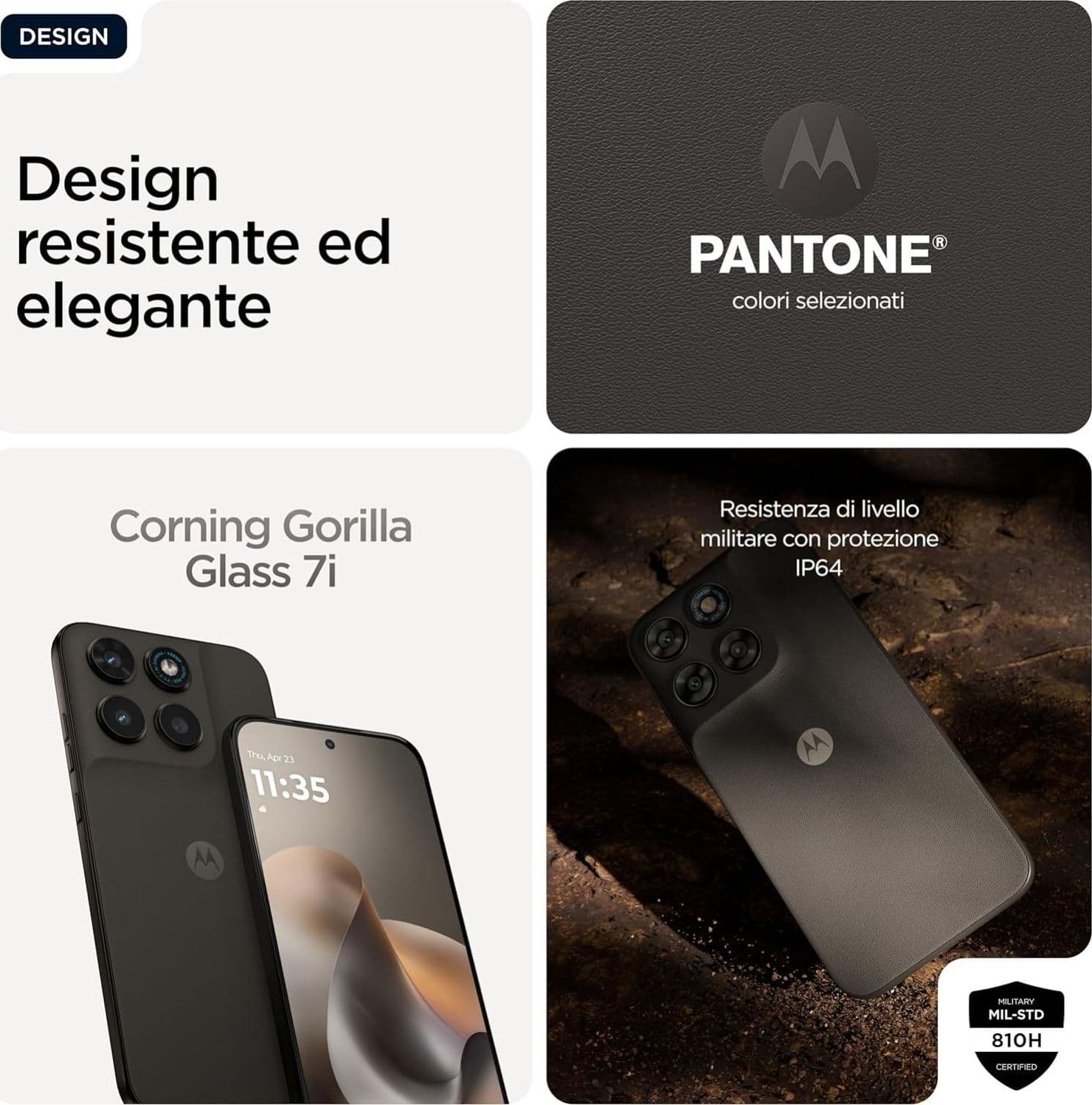Motorola Moto G77 8+256GB 6.78" 5G Pantone Black Olive DS ITA - 5