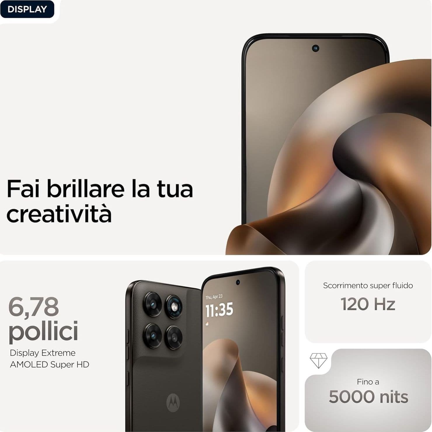 Motorola Moto G77 8+256GB 6.78" 5G Pantone Black Olive DS ITA - 6