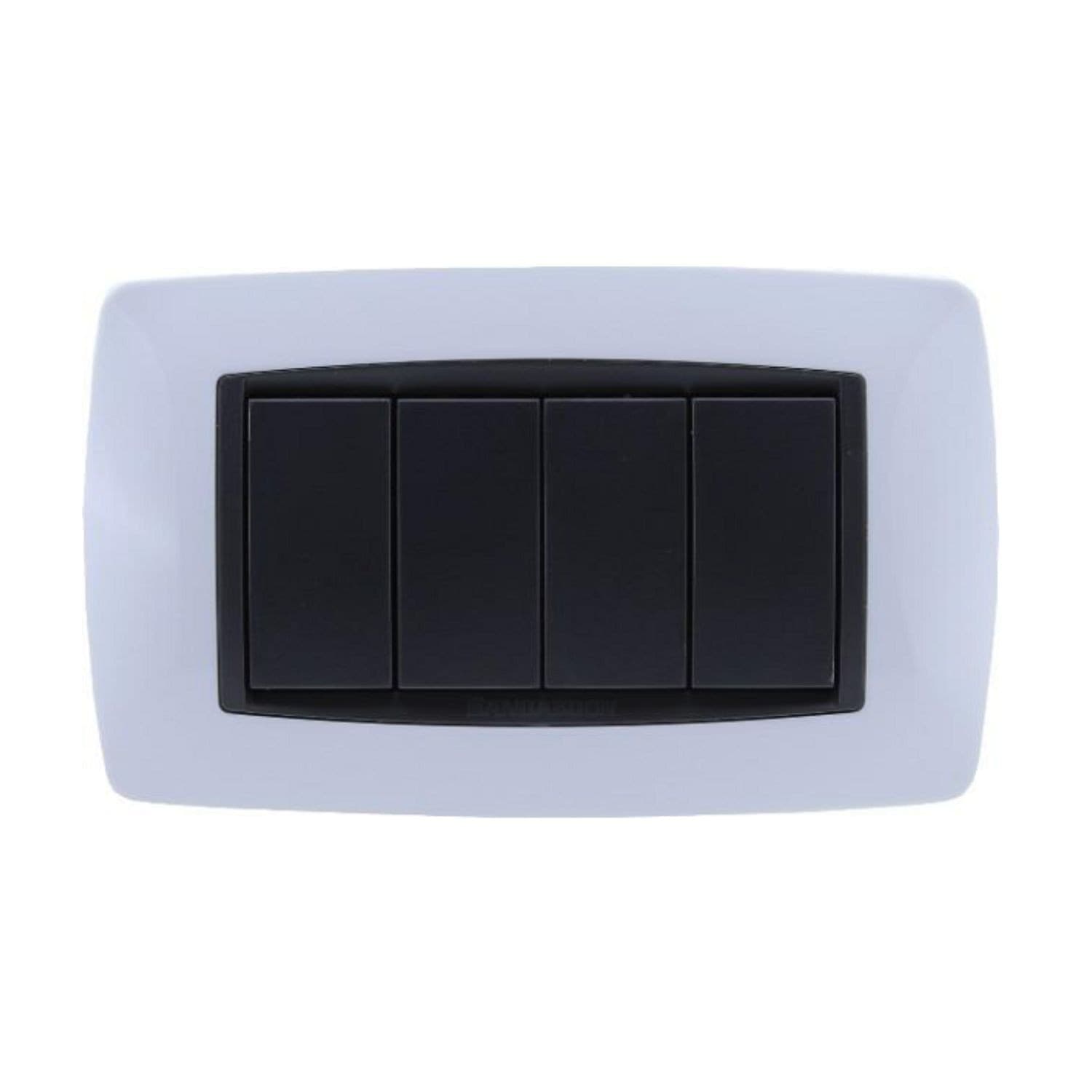 EcoPrice Placca 504 4Mod Bombe' Bianco SD88004-1