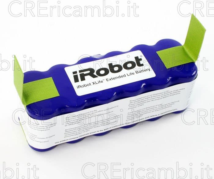 Batteria Ni-Mh RSP800 iRobot XLife, 14.4V, 3Ah, per Scooba 450, Roomba 500, 600, 700, 800, 900
