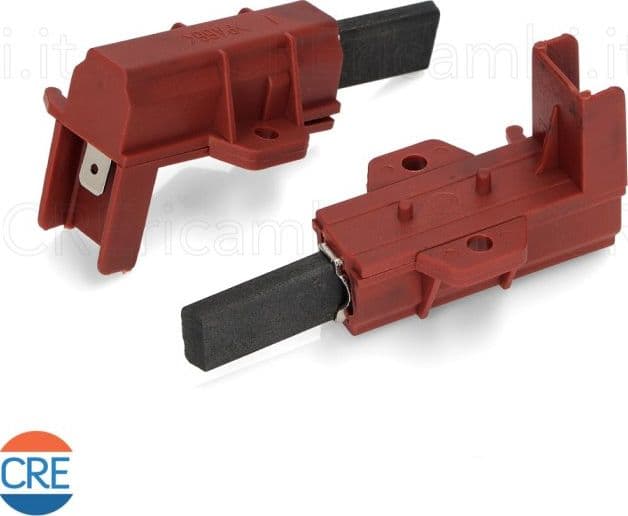Spazzola Carboncino Motore x2, Sandwich Sinistro, Faston 6.3mm, per Lavatrice