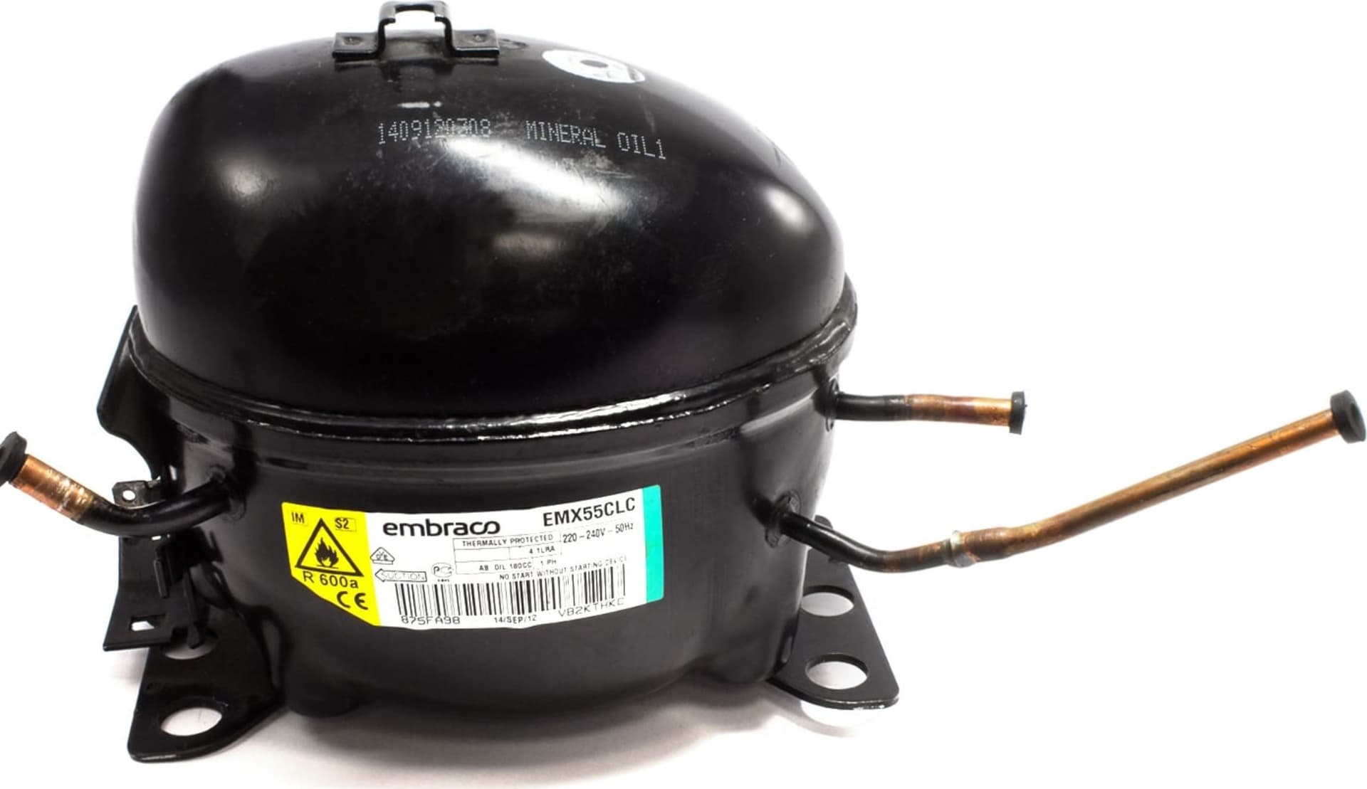 compressore frigorifero / congelatore  embraco emx55clc r600a lbp 9,04cc - 3