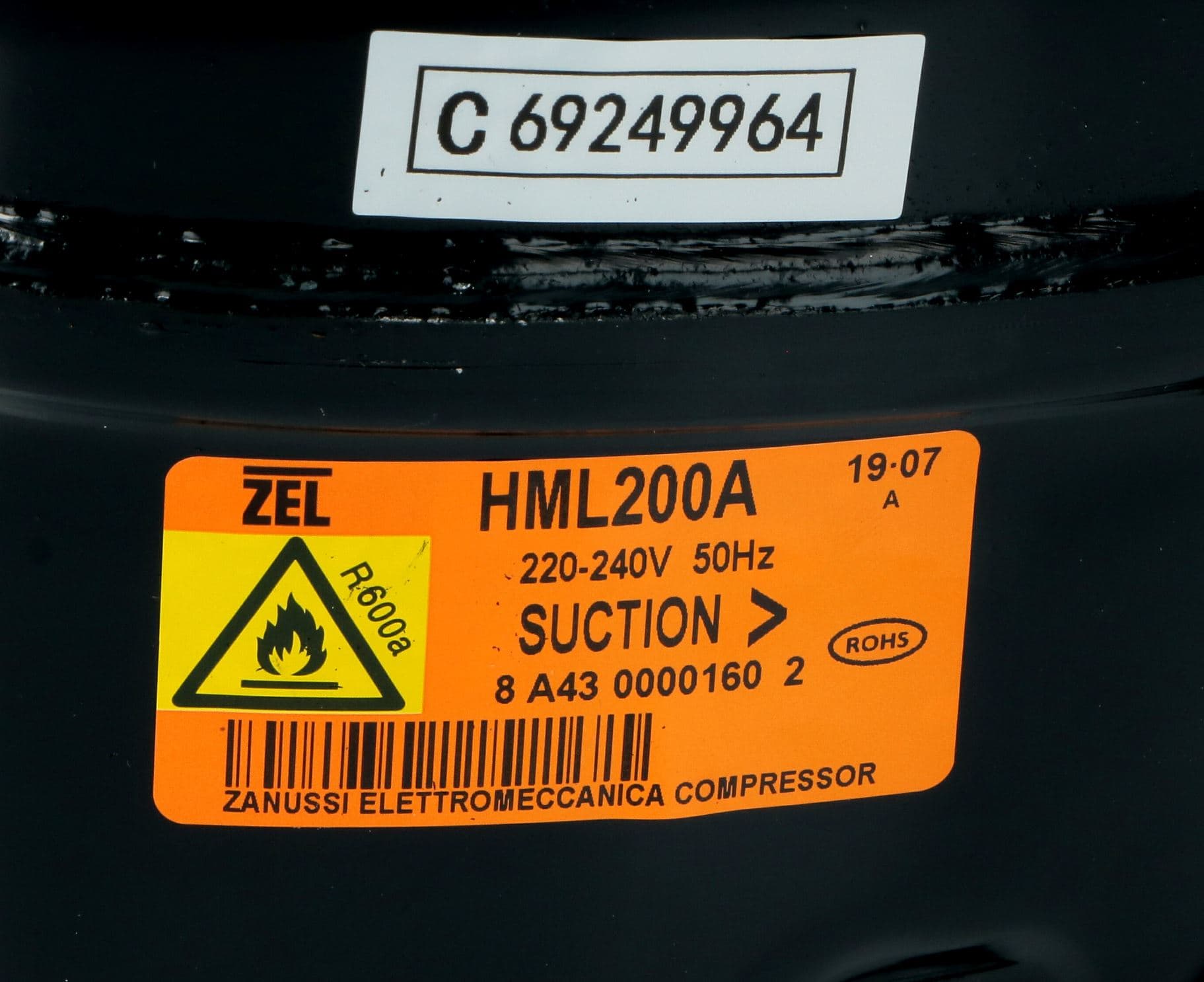 Compressore frigorifero / congelatore     zel hml200a   r600a lbp 12,0cc - 3