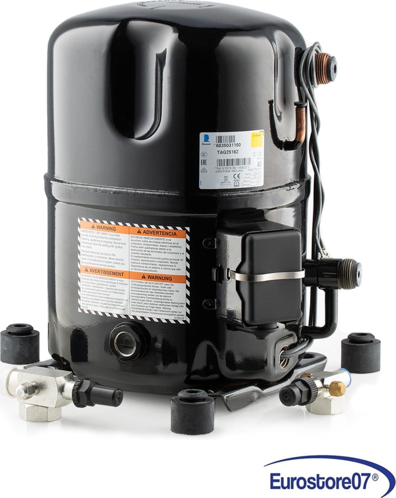 Compressore frigorifero / congelatore tecumseh ag2516p-tz gas r404a TRIFASE