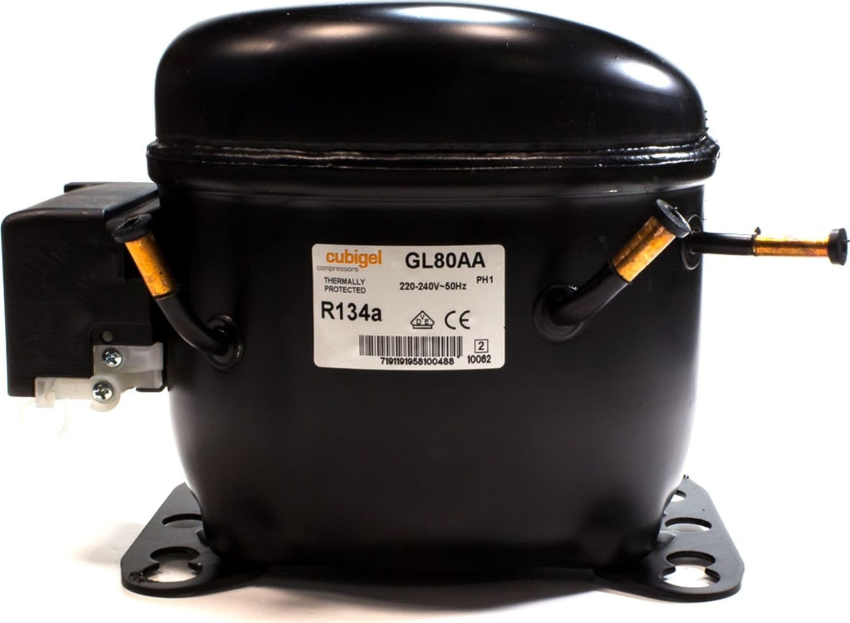 Compressore frigorifero / congelatore /  cubigel gl80aa - gas r134  - lbp 8,10cc - 2