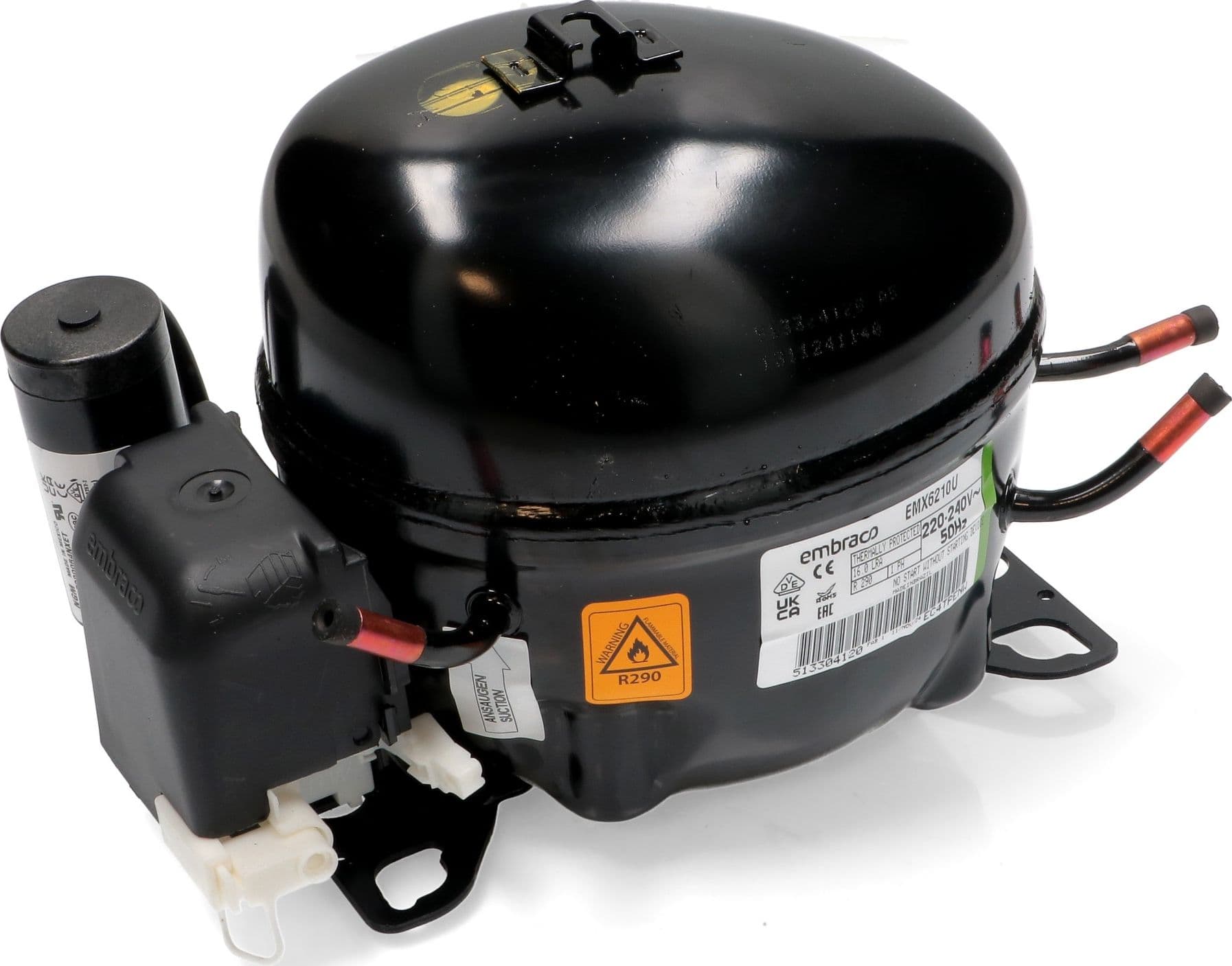 Compressore frigorifero / congelatore / embraco emx6210u - gas r290 - mbp 9,00cc - 2