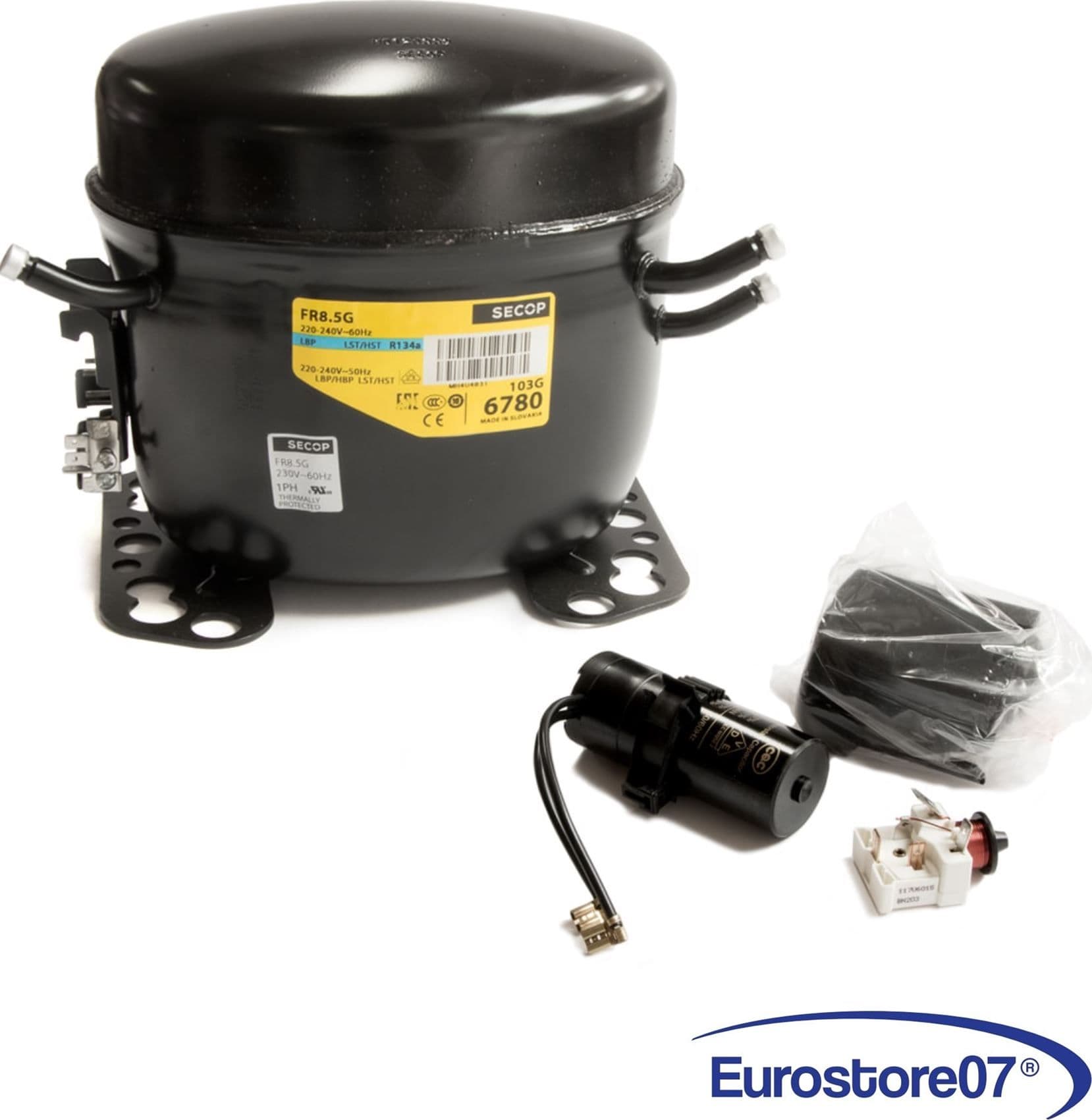 Compressore frigorifero / congelatore secop frk8.5g - gas r134a - lhbp 7,95cc