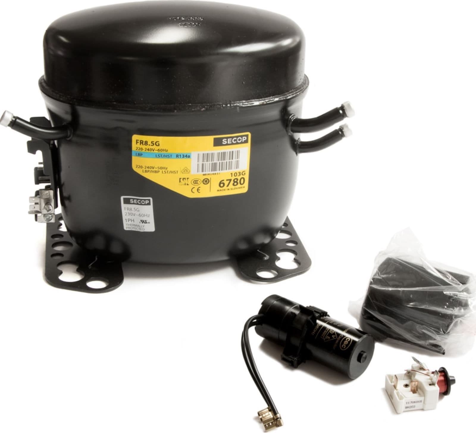 Compressore frigorifero / congelatore secop frk8.5g - gas  r134a - lhbp 7,95cc - 4