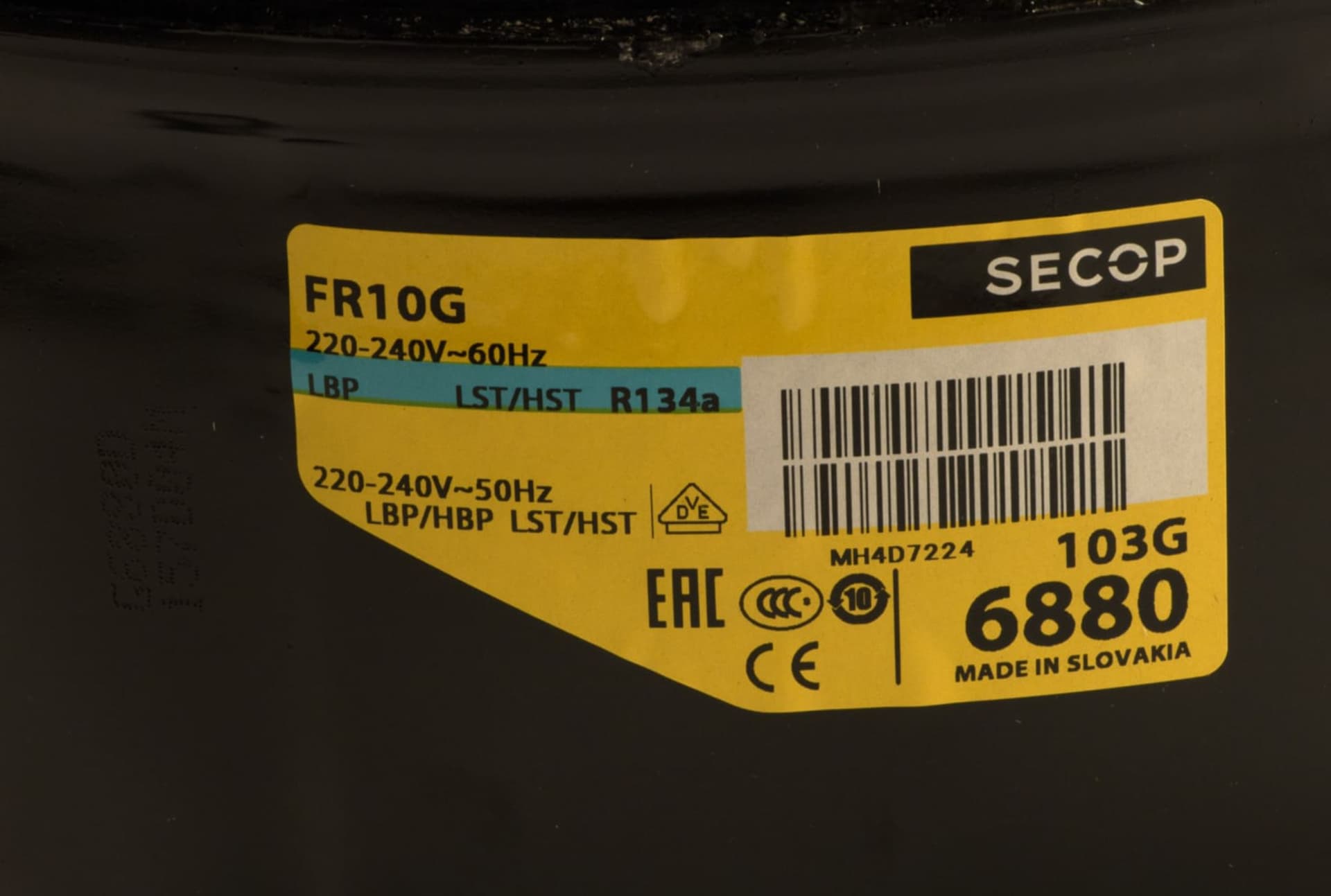 Compressore frigorifero / congelatore secop frk10g - gs r134a -  lmhbp 9,05cc - 3