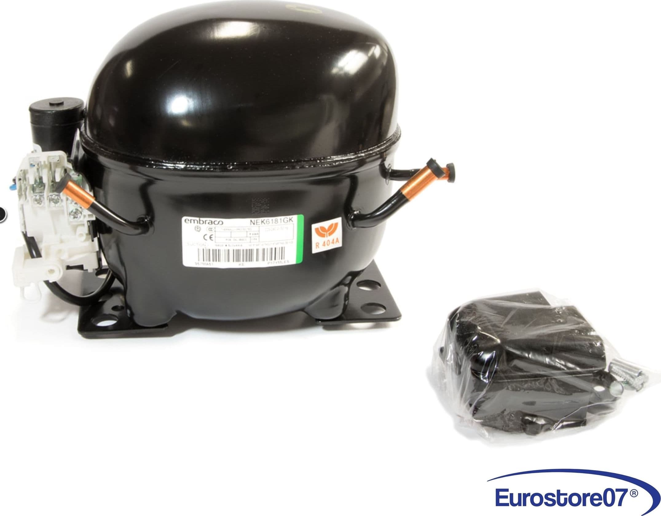 Compressore frigorifero / congela  embraco nek6181gk - gas  r404a - mhbp 7,28cc - 1