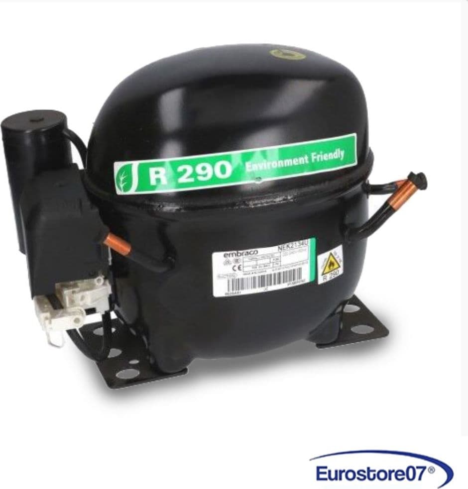 Compressore frigorifero / congelatore embraco nek2134u- gas  r290 - lbp 10cc - 1