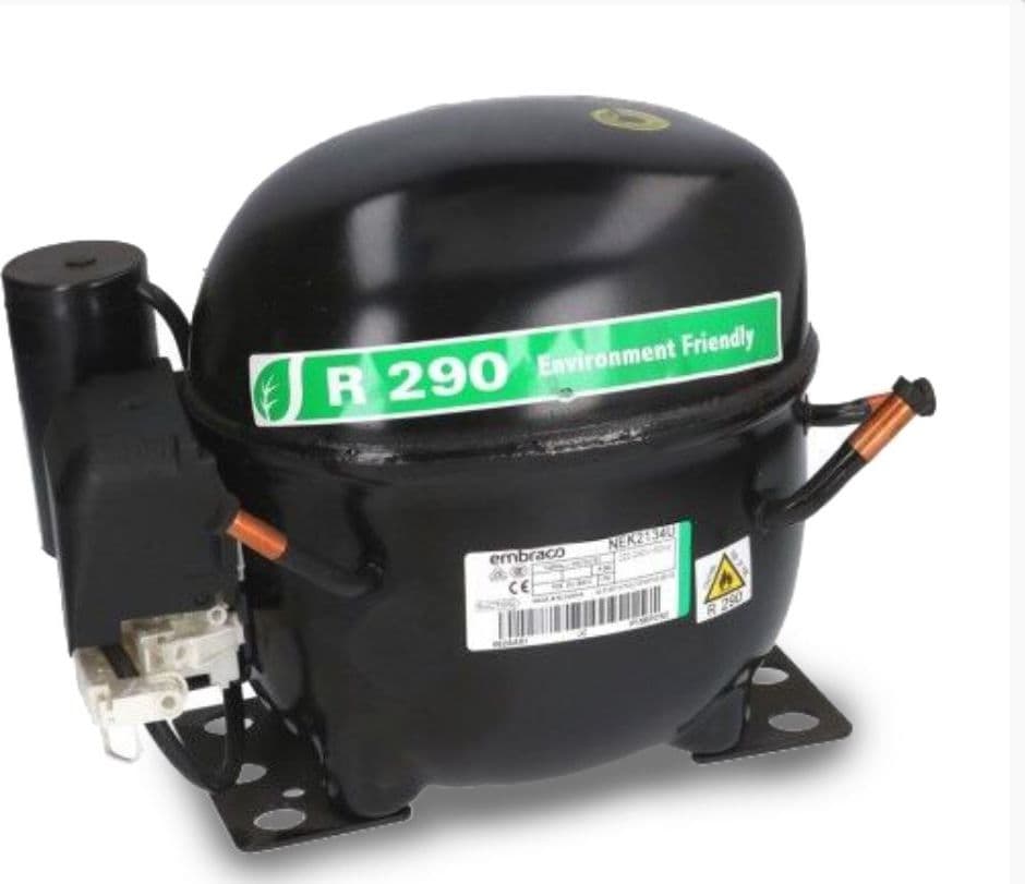 Compressore frigorifero / congelatore embraco nek2134u- gas  r290 - lbp 10cc - 3