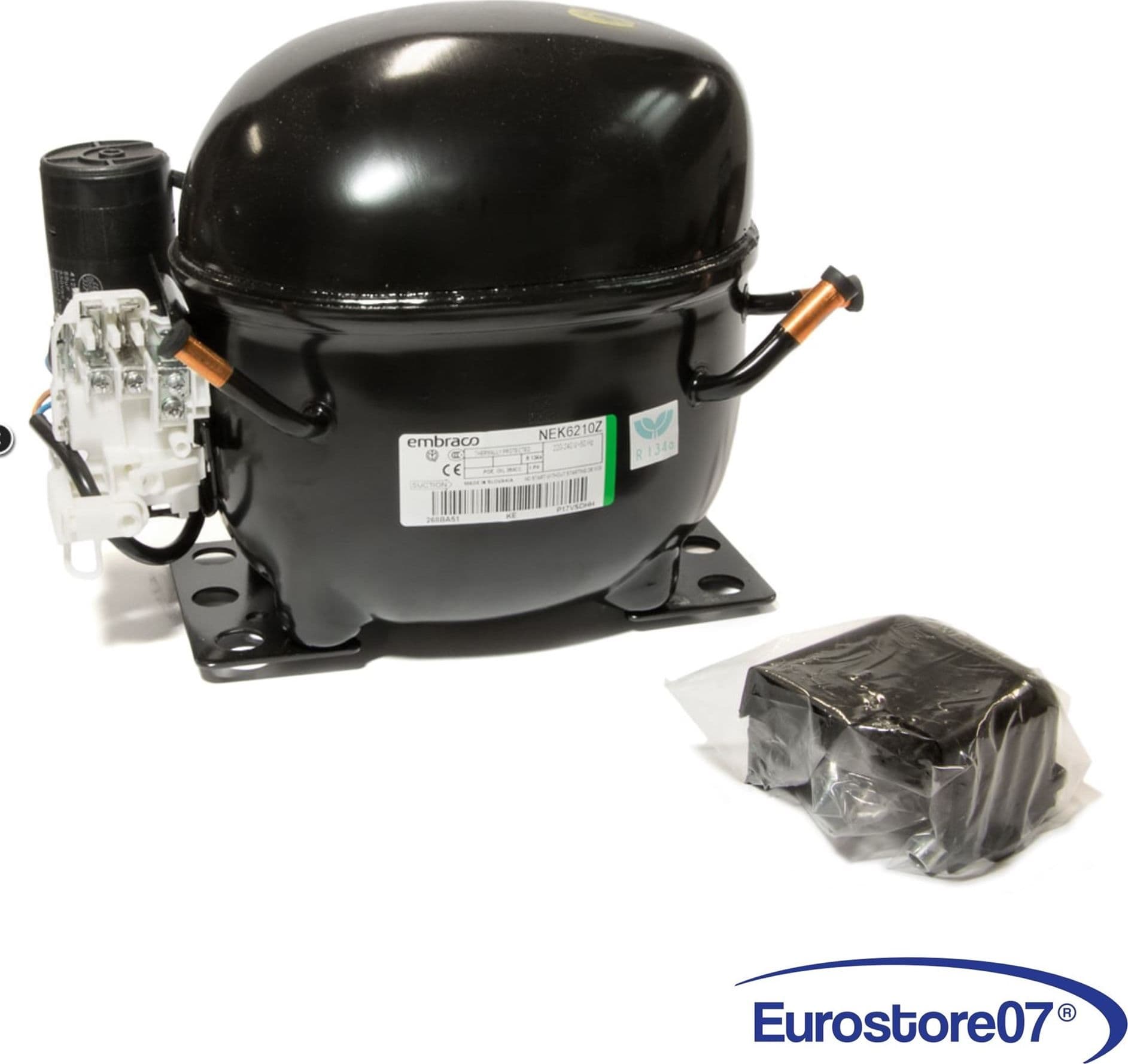 Compressore frigorifero / congelatore embraco nek6210z - gas r134a - mbp 12,12cc - 1