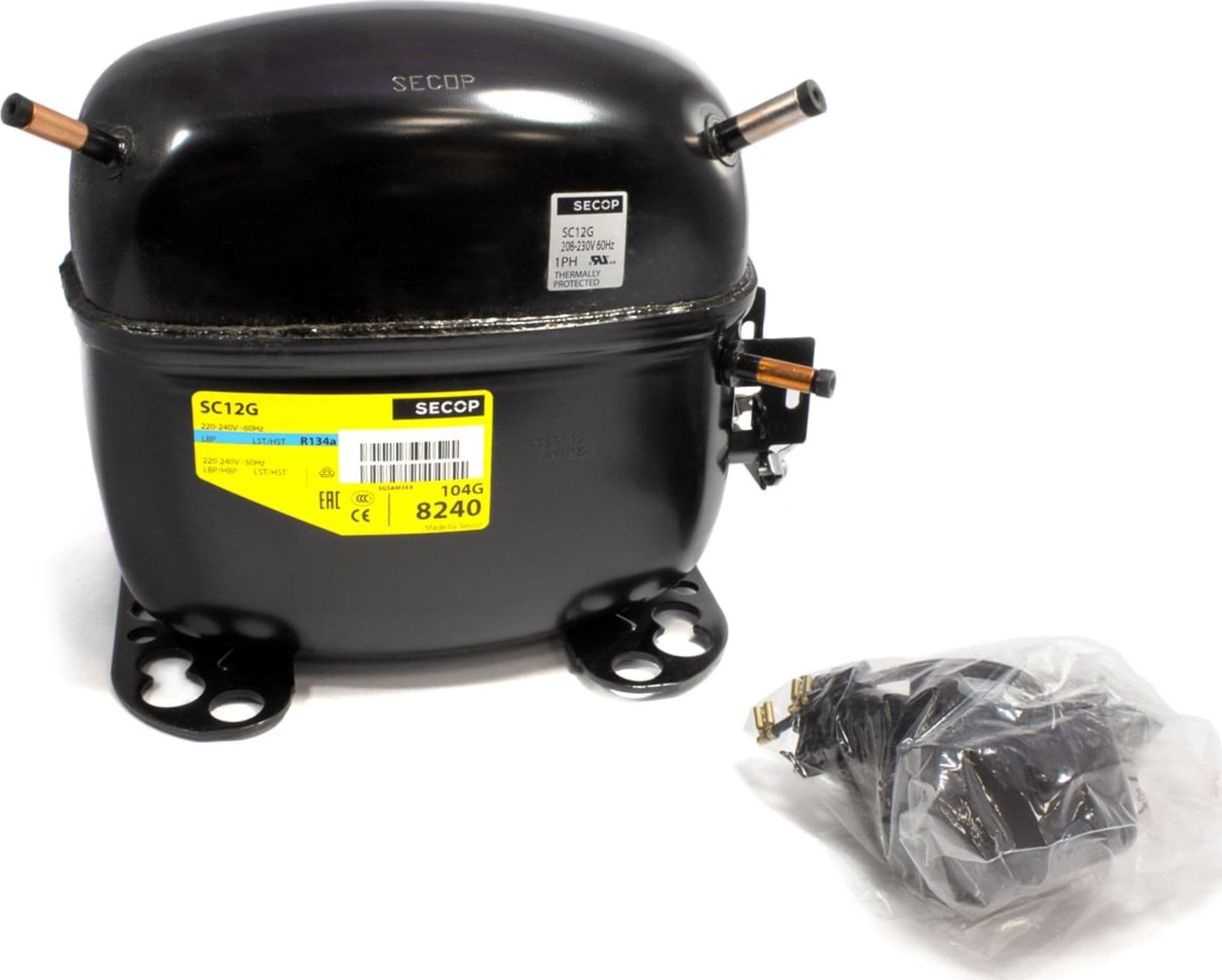 Compressore frigorifero / congelatore secop sc12g - gas r134a - hlbp 12.87cc - 3