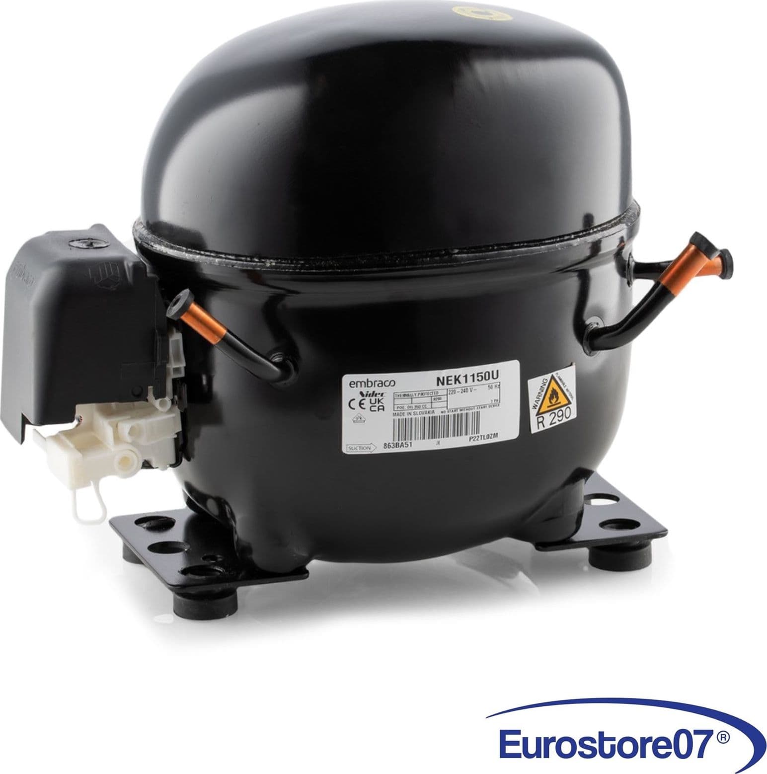 Compressore frigorifero / congelatore embraco nek1150u - gas r290 -  lbp 13,54cc - 1