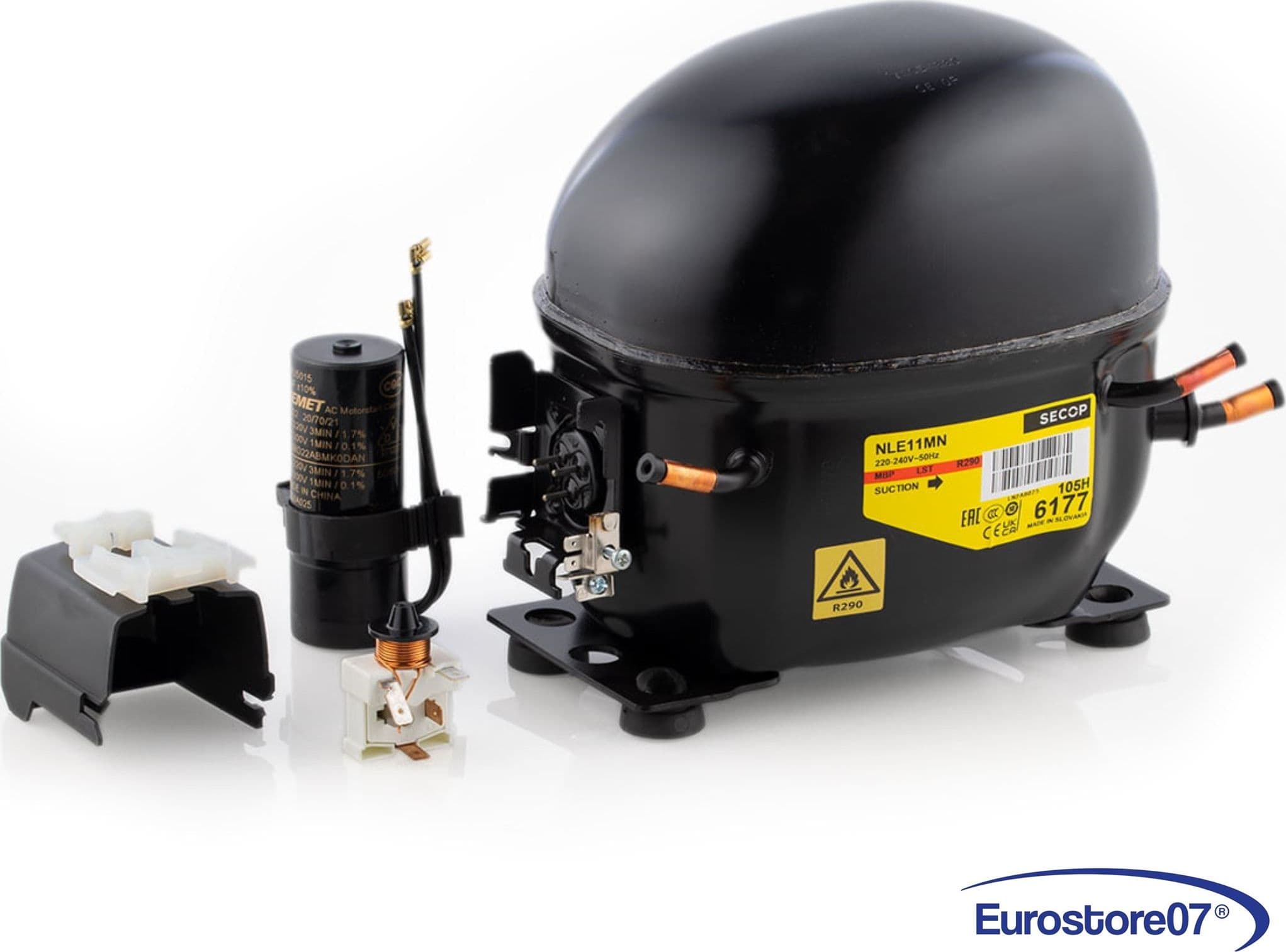 Compressore frigorifero / congelatore secop nle11mn - gas  r290 - mbp 11,15cc - 1
