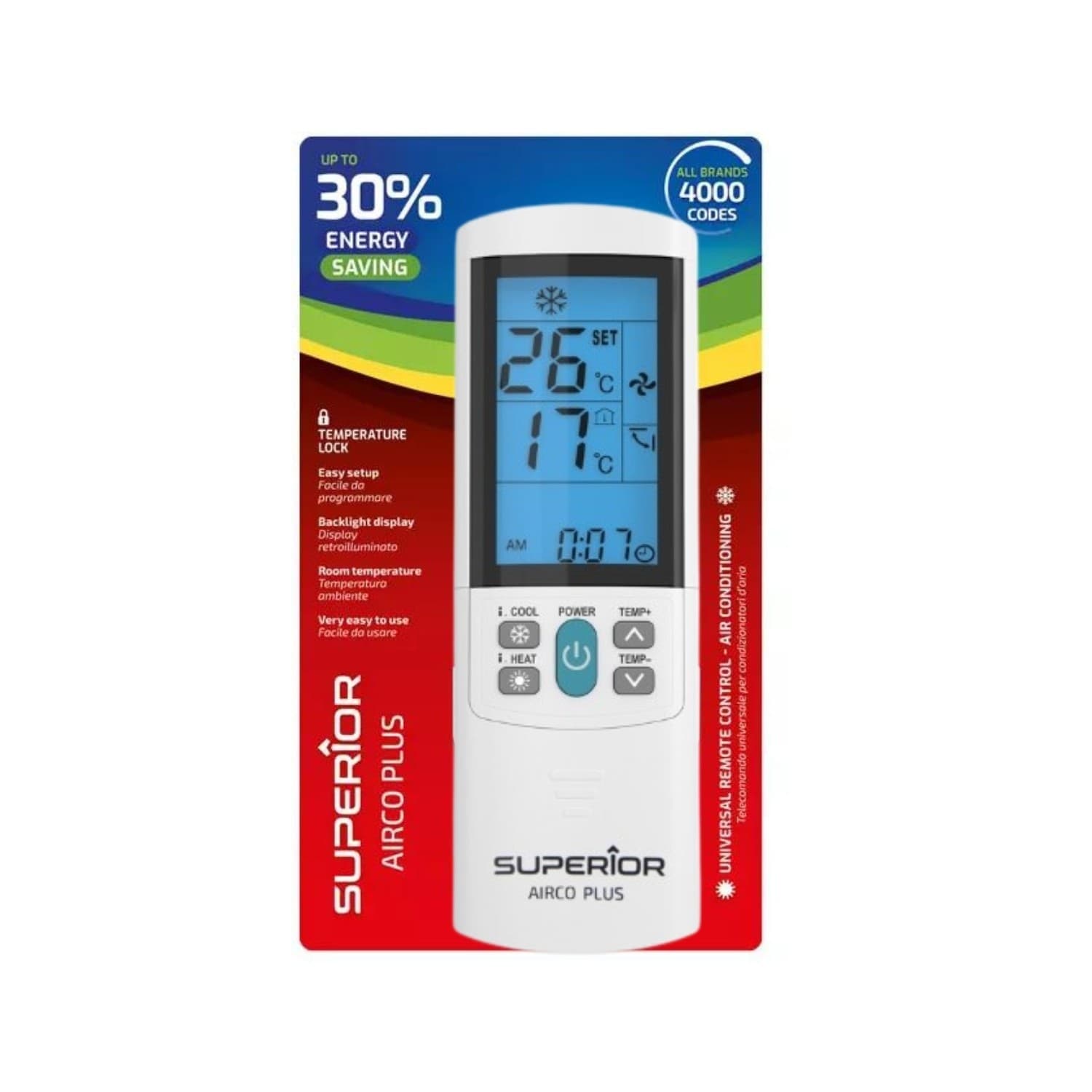 Superior Telecomando Universale Climatizzatori AirCo Plus illuminato - 2