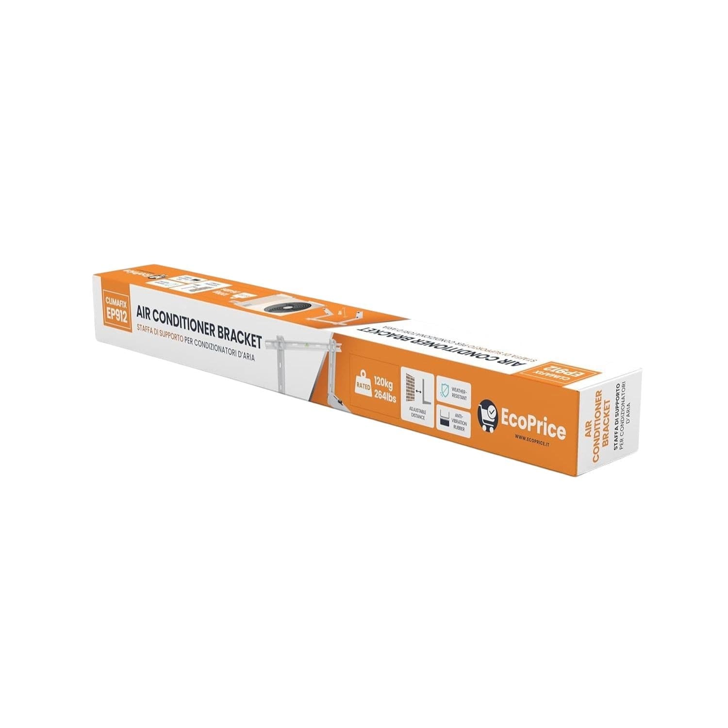 Ecoprice Staffa Per Climatizzatore / Condizionatore - Portata max 120kg  9000 BTU 12000 BTU - 3