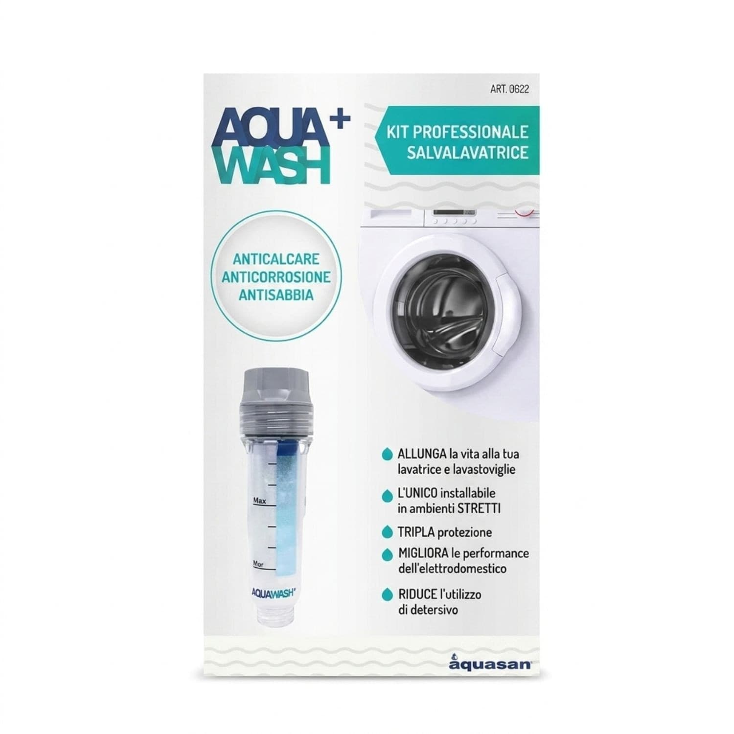 Filtro Anticalcare per Lavatrici e Lavastoviglie AquaSan AquaWash+ - 3