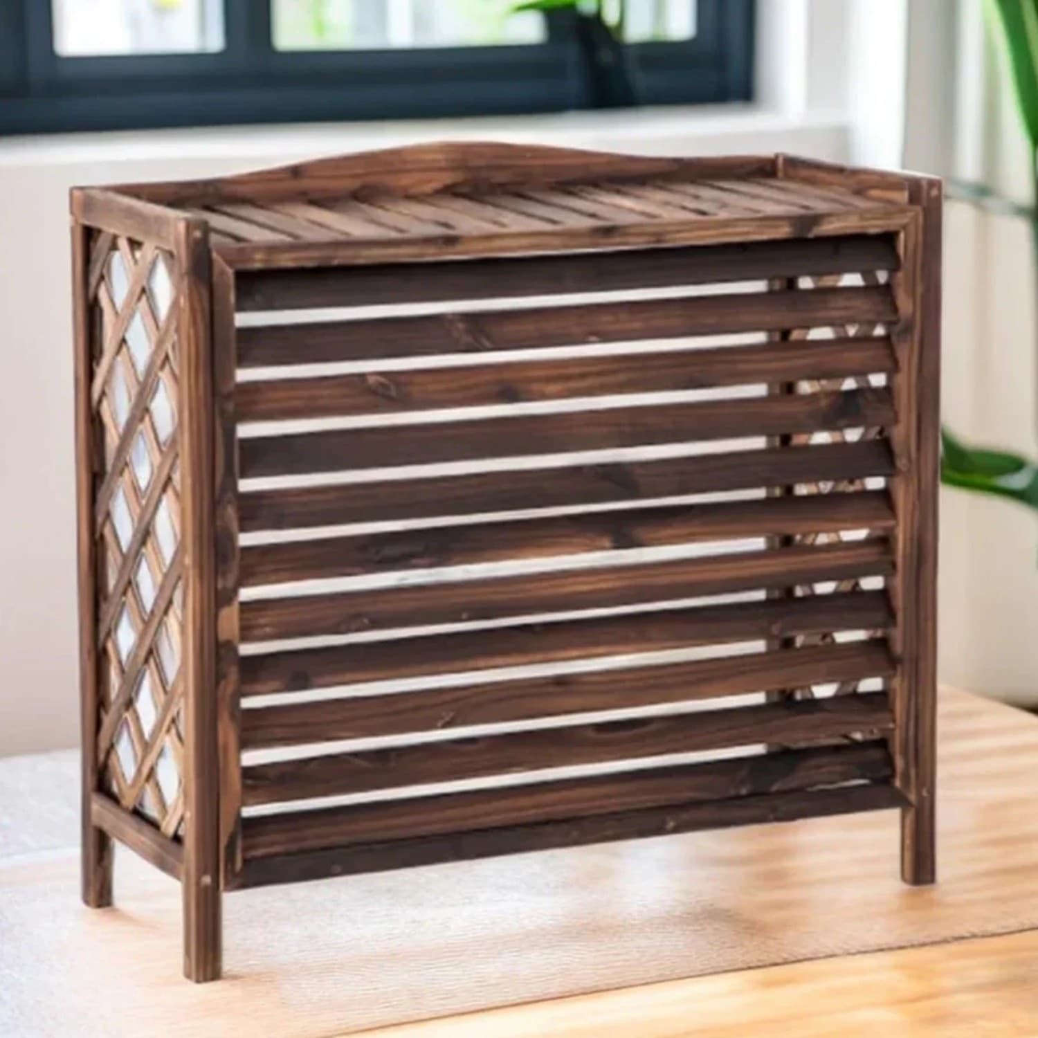 Copertura Condizionatore in Legno XL 94x49x84 cm - Protezione Unità 18-24 BTU - 2
