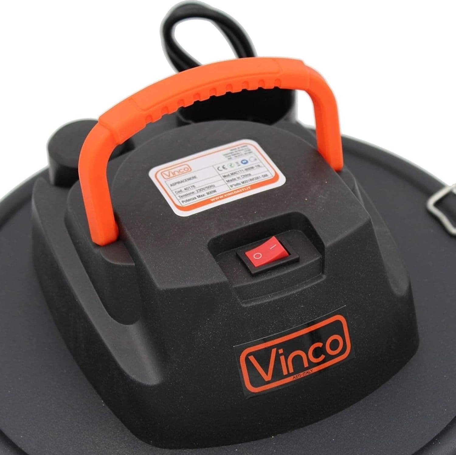 Aspiracenere Vinco 40176 - Motore 600W, Serbatoio 10 Litri in Metallo, per Stufe, Camini e Barbecue - 8