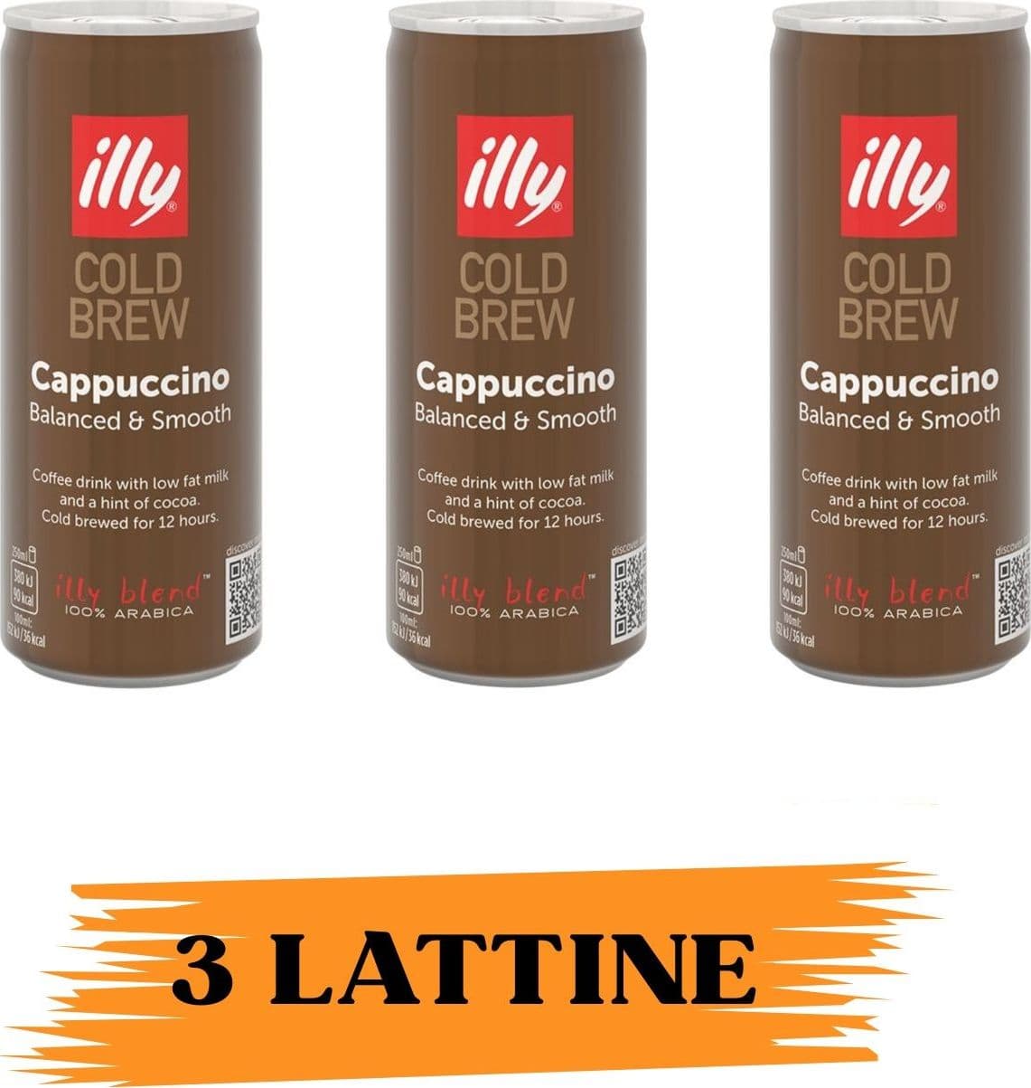illy Bevanda Cold Brew Cappuccino 3 Lattine da 250ml