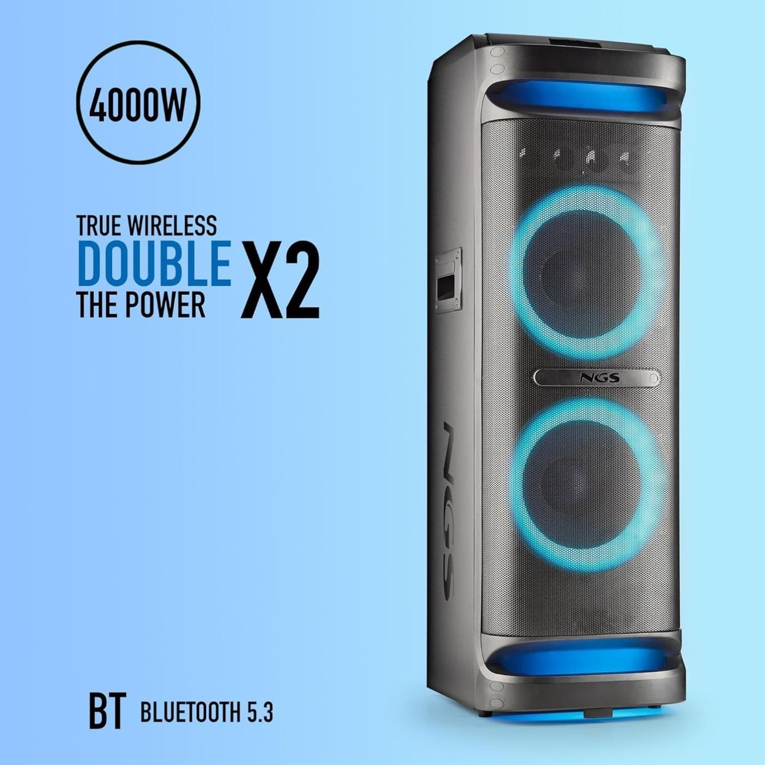 NGS Speaker Wild Space 3 Portatile BT RGB TWS 4000W Nera - 2