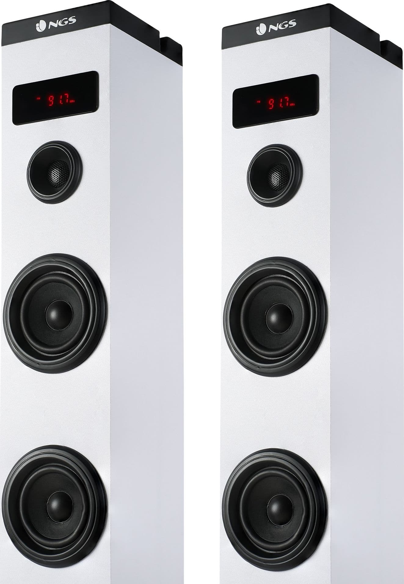 Ngs Speaker A Torre Skycharm Bluetooth Usb Radiofm Aux 50w Bianca - 4