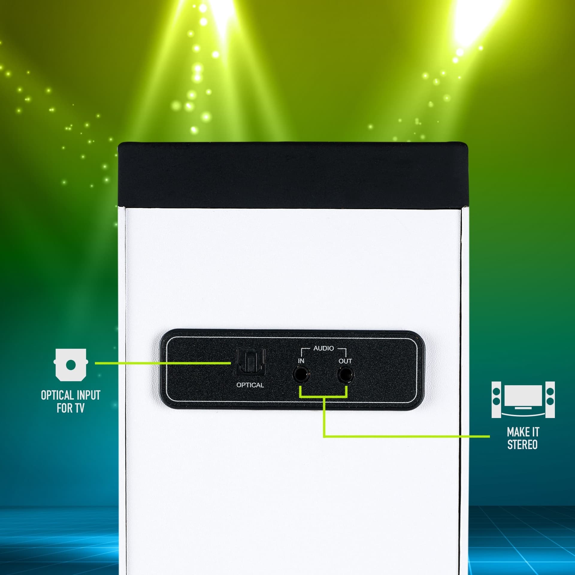 Ngs Speaker A Torre Skycharm Bluetooth Usb Radiofm Aux 50w Bianca - 10