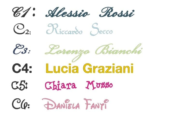 Ricamo a Macchina NOME e COGNOME