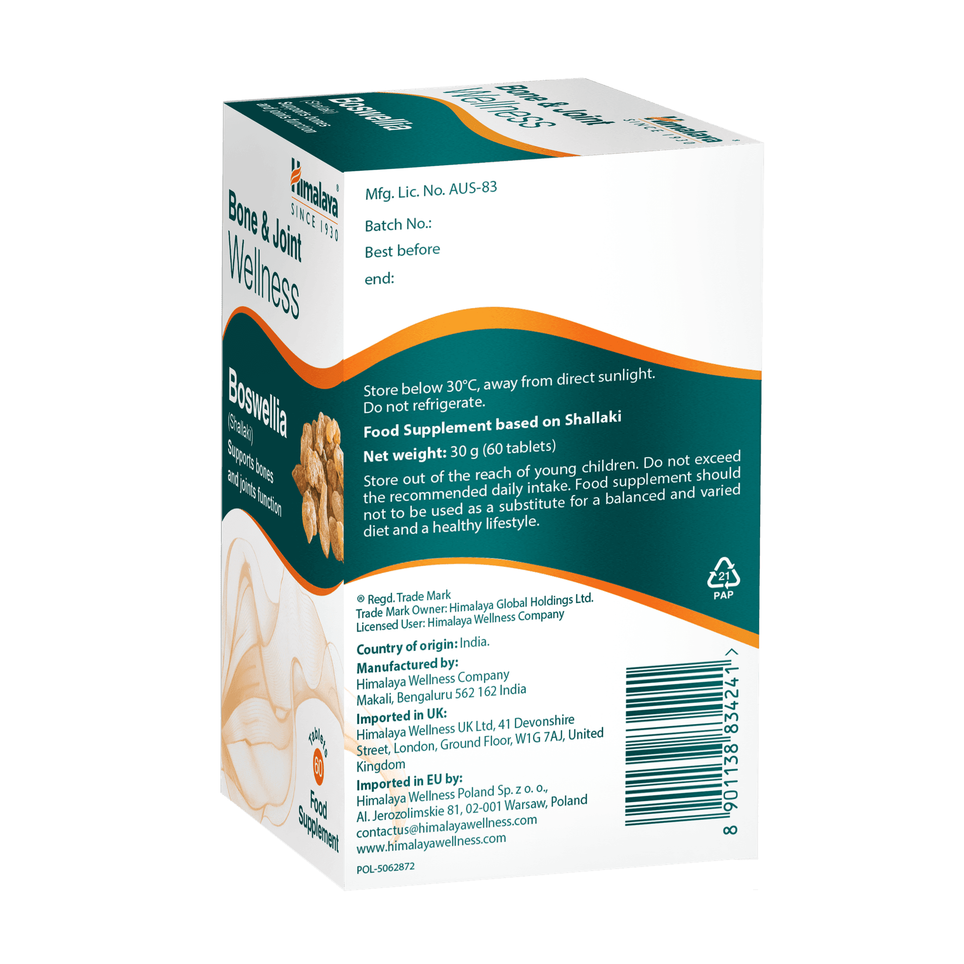 Himalaya Bone & Joint Wellness Boswellia - 60 Tablets - 5