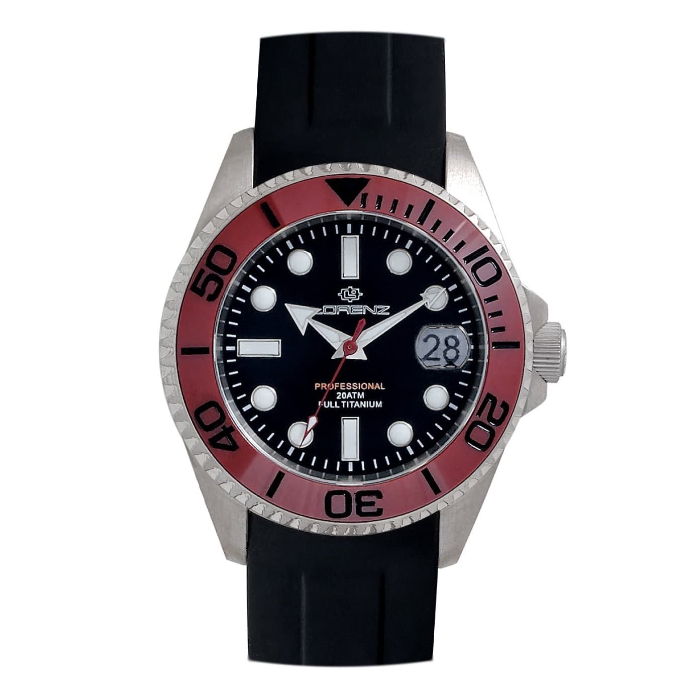 Orologio LORENZ uomo Full Titanium automatico rosso (030212EE) - 2