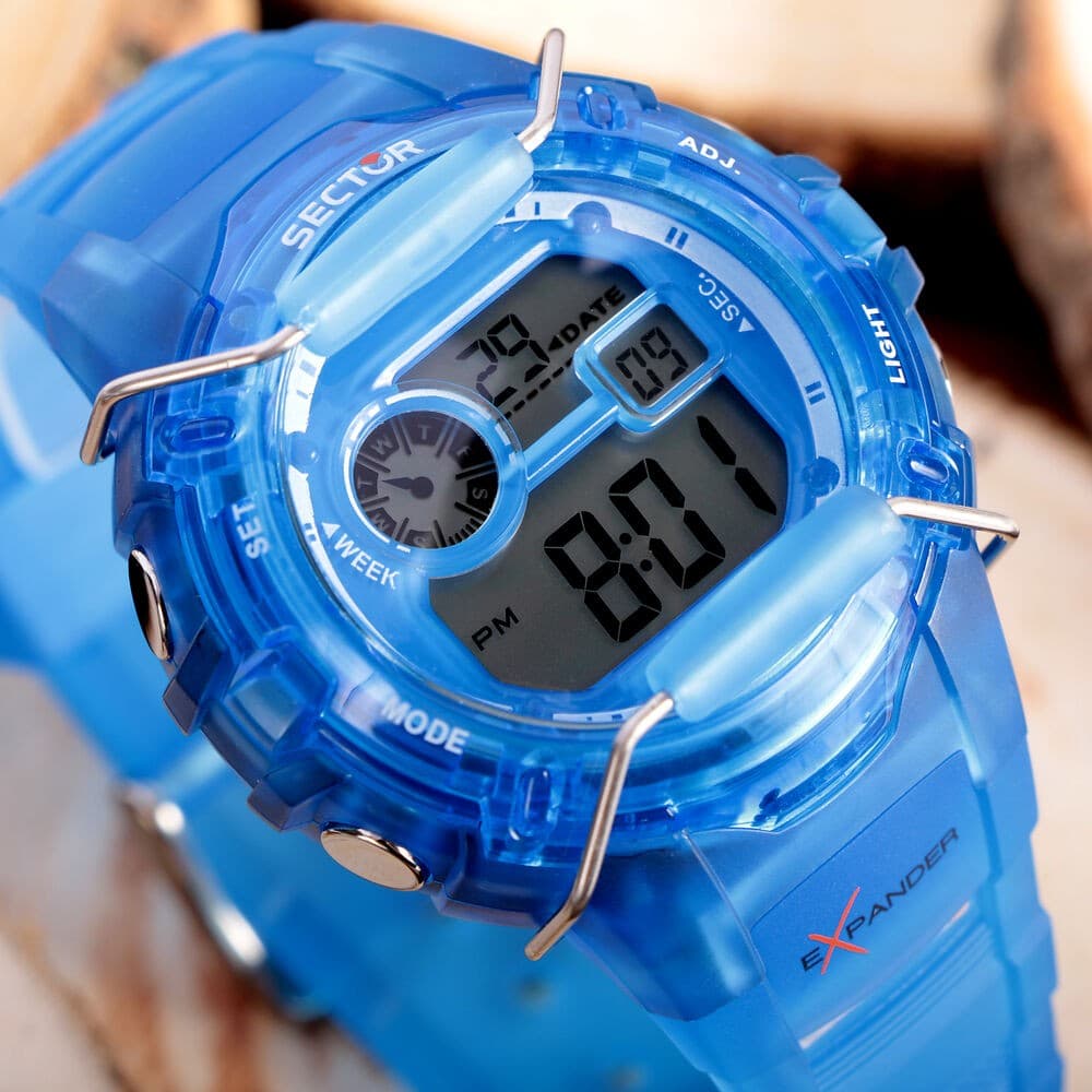 Sector EX-05 – Orologio Unisex Digitale Blu Trasparente  (R3251526001) - 5