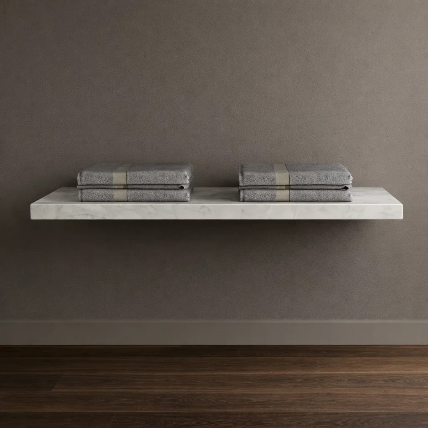 Mensola Inferiore Lavabo Sospeso Freya In Artificial Stone Bianco Venato - 6
