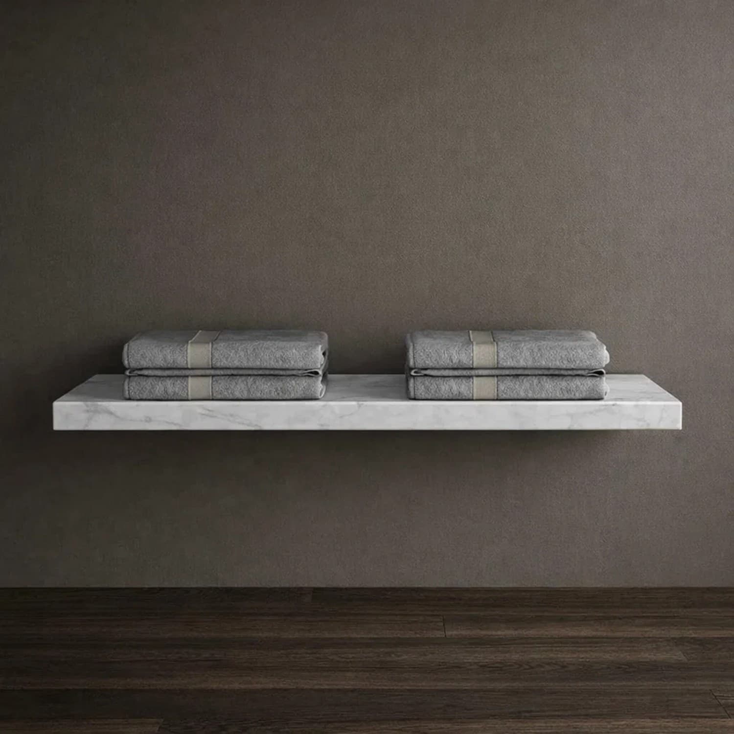 Mensola Inferiore Lavabo Sospeso Freya In Artificial Stone Bianco Venato - 2