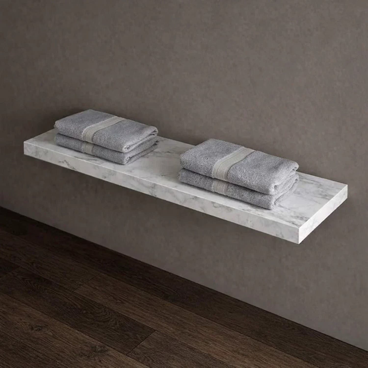 Mensola Inferiore Lavabo Sospeso Freya In Artificial Stone Bianco Venato - 3
