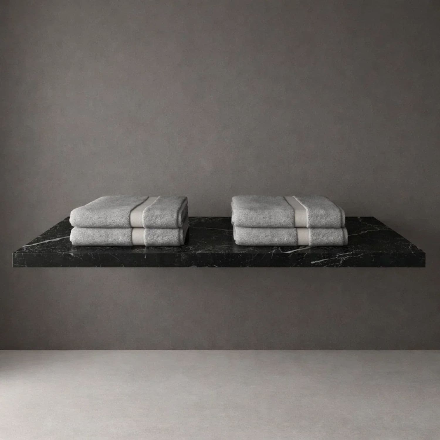 Mensola Inferiore Lavabo Sospeso Freya In Artificial Stone Nero e Bianco Venato - 7