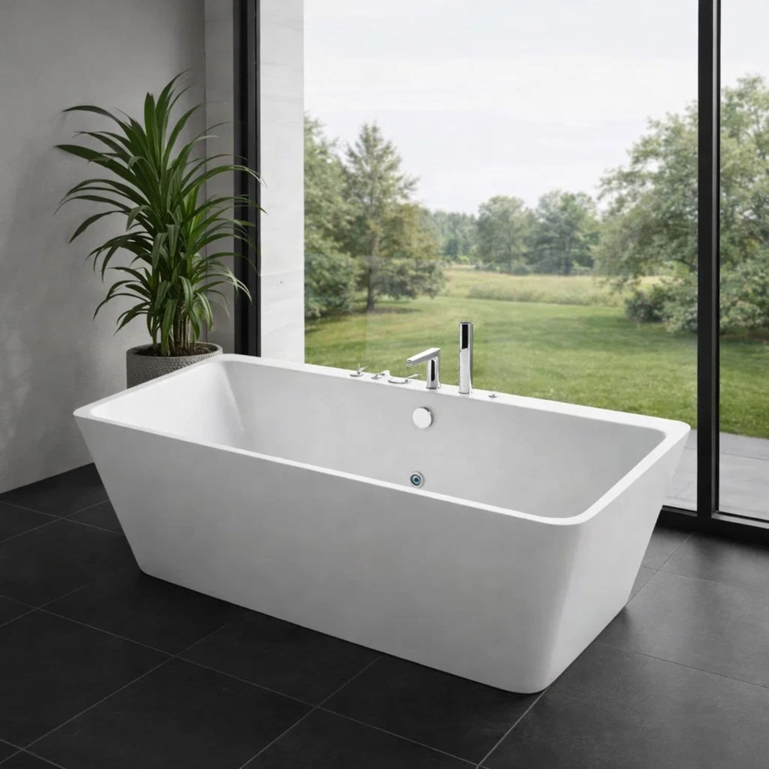 Vasca Freestanding Idromassaggio in Acrilico con 8 Air Jet e Luce LED - 4