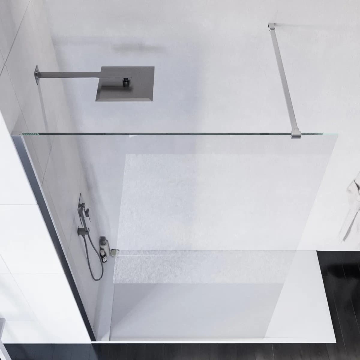 Doccia walk-in 120 cm h200 vetro 8mm anticalcare trasparente TAKO - 3