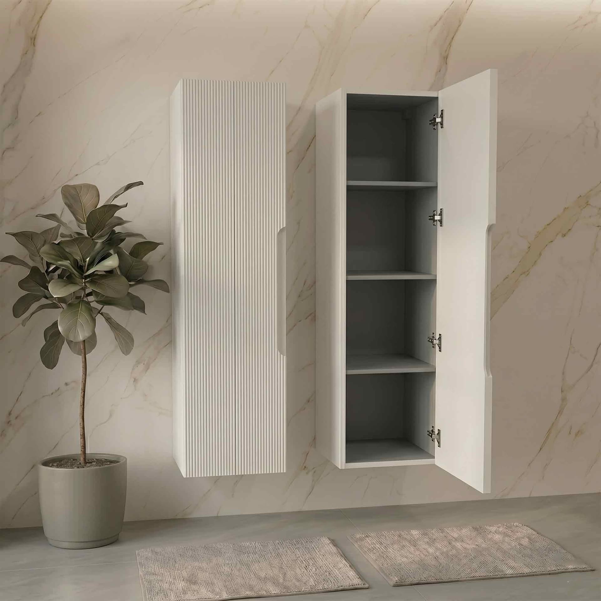 Mobile Colonna bagno con frontale cannettato 138x35x28 - 2