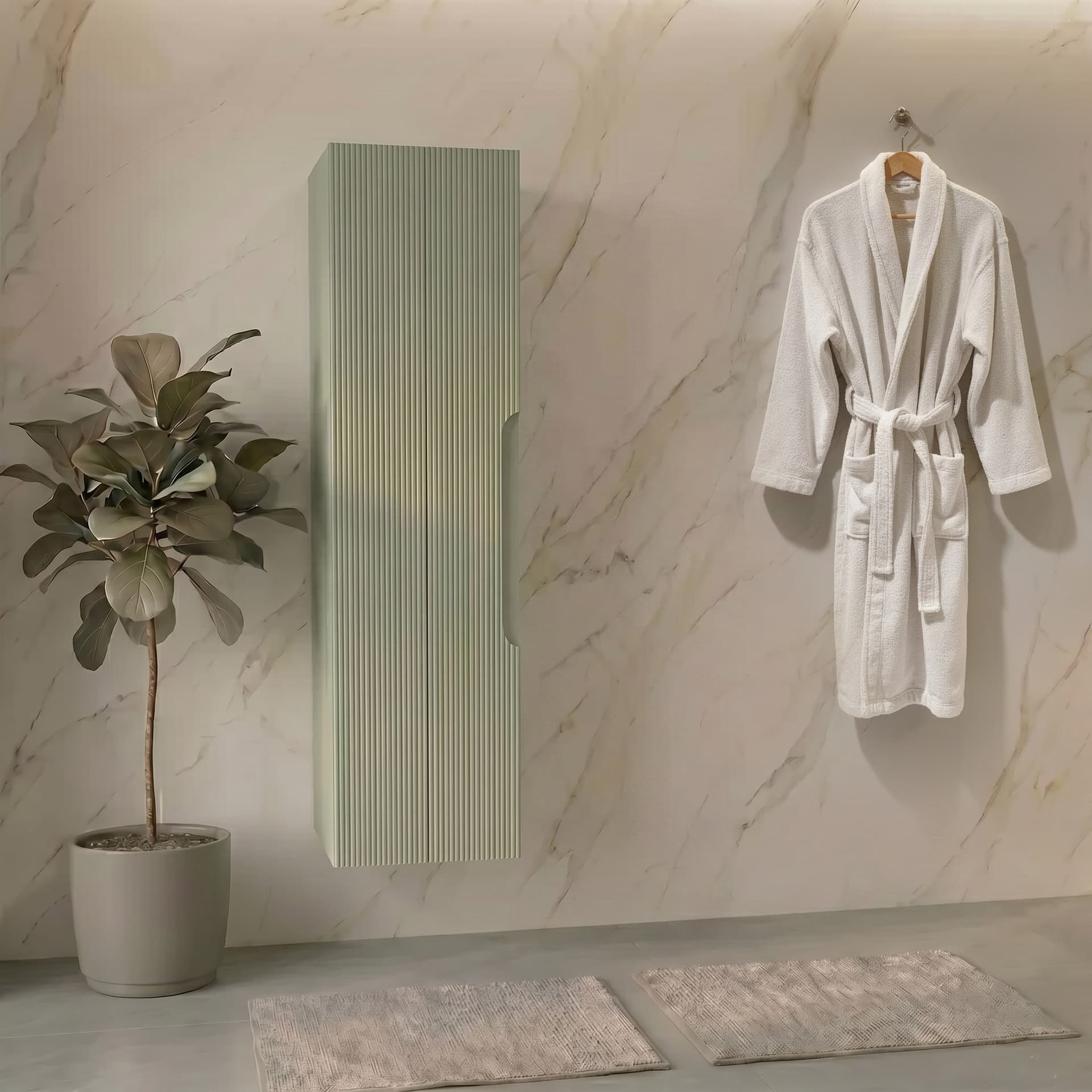 Mobile Colonna bagno con frontale cannettato 138x35x28 - 5