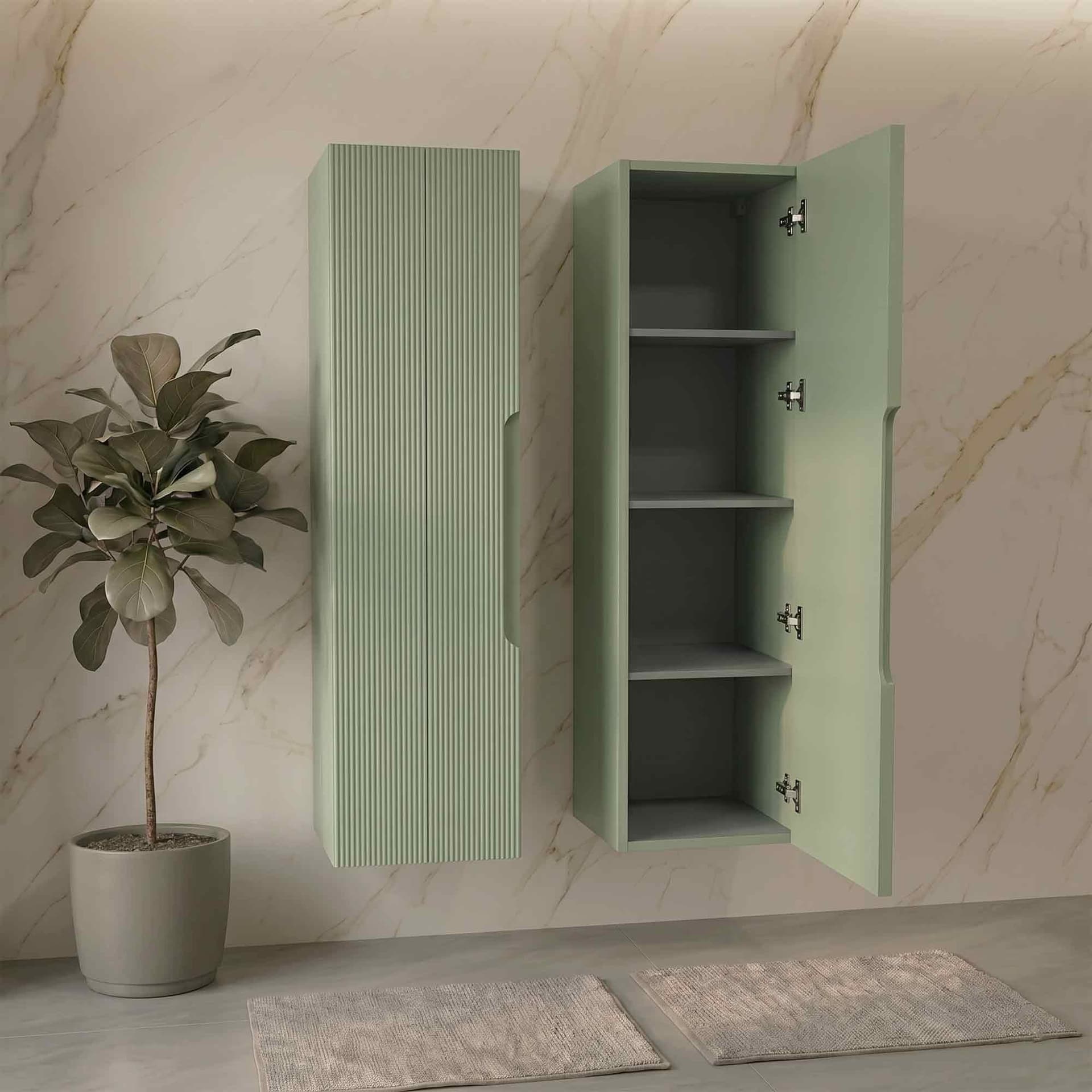 Mobile Colonna bagno con frontale cannettato 138x35x28 - 6