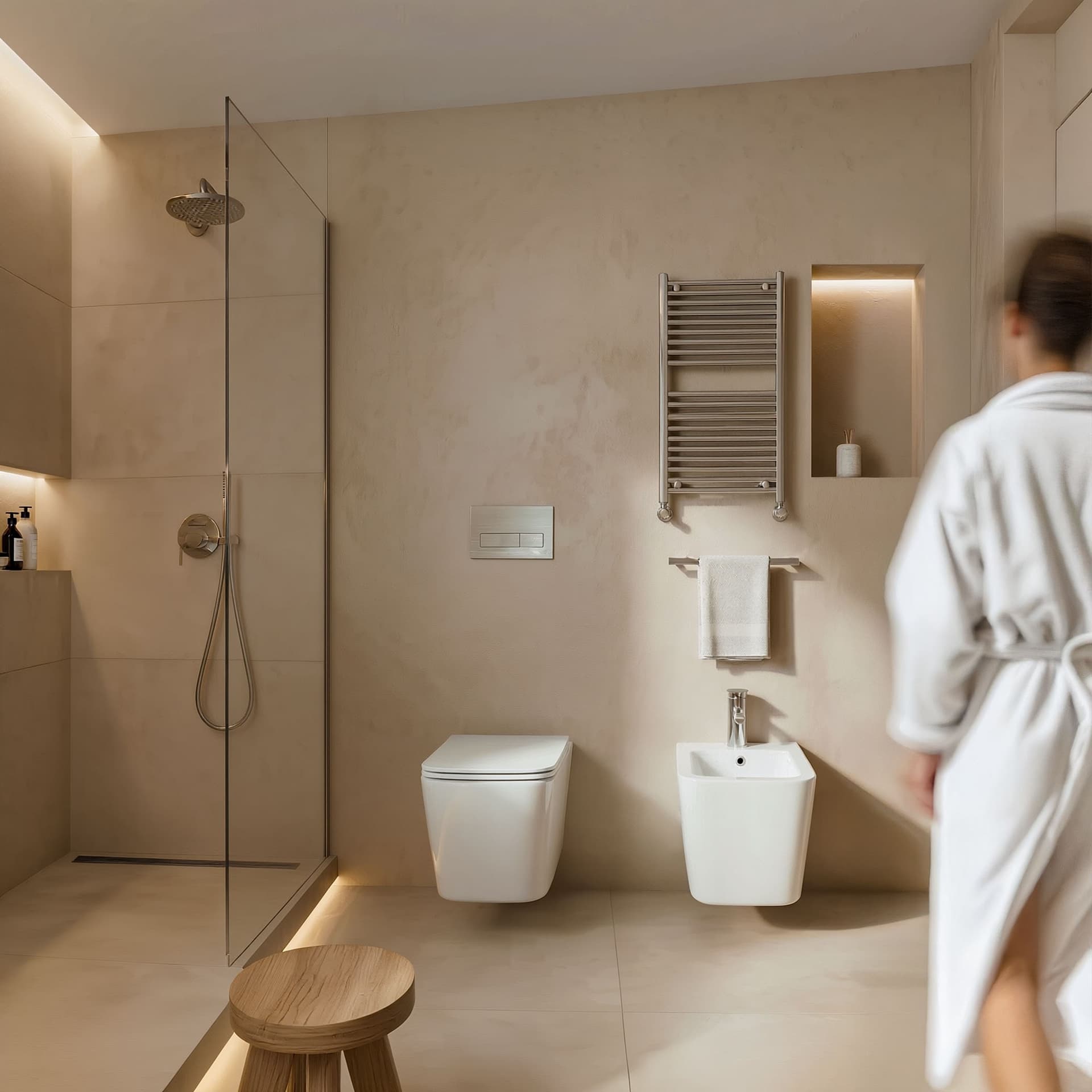 Sanitari quadrati sospesi bianco lucido wc e bidet GRETA - 3