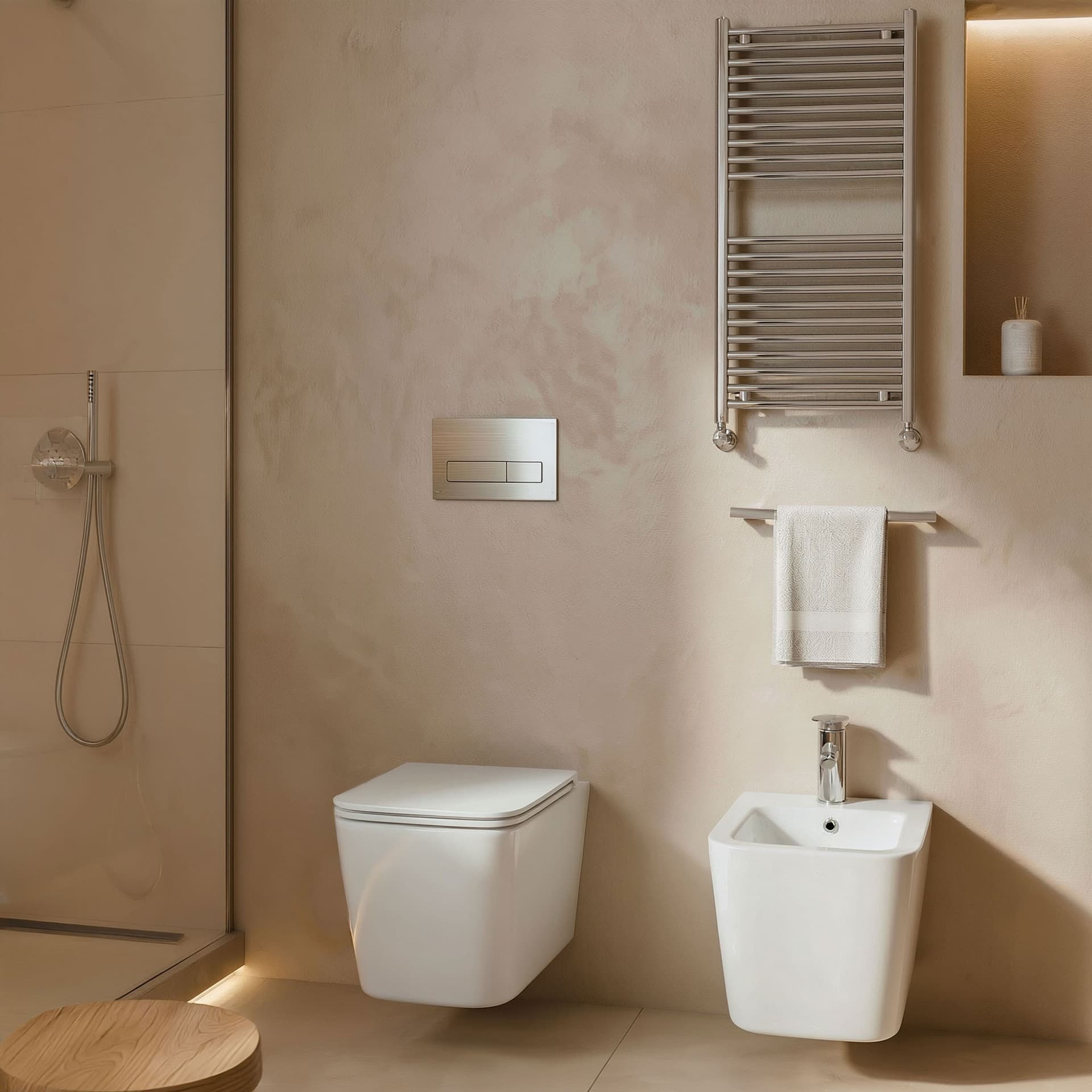 Sanitari quadrati sospesi bianco lucido wc e bidet GRETA - 5