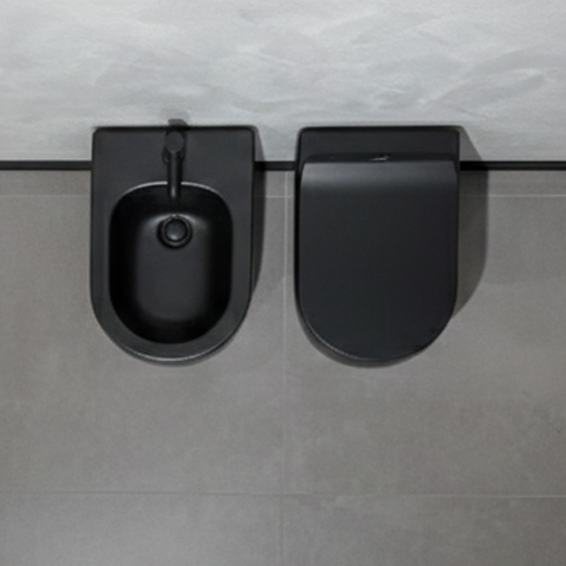 Sanitari sospesi nero opaco con sedile soft close NUVOLA - 3
