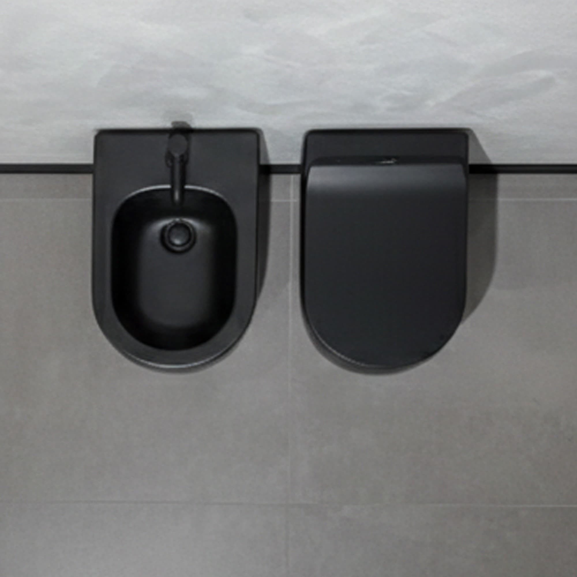 Sanitari sospesi nero opaco con sedile soft close NUVOLA - 3