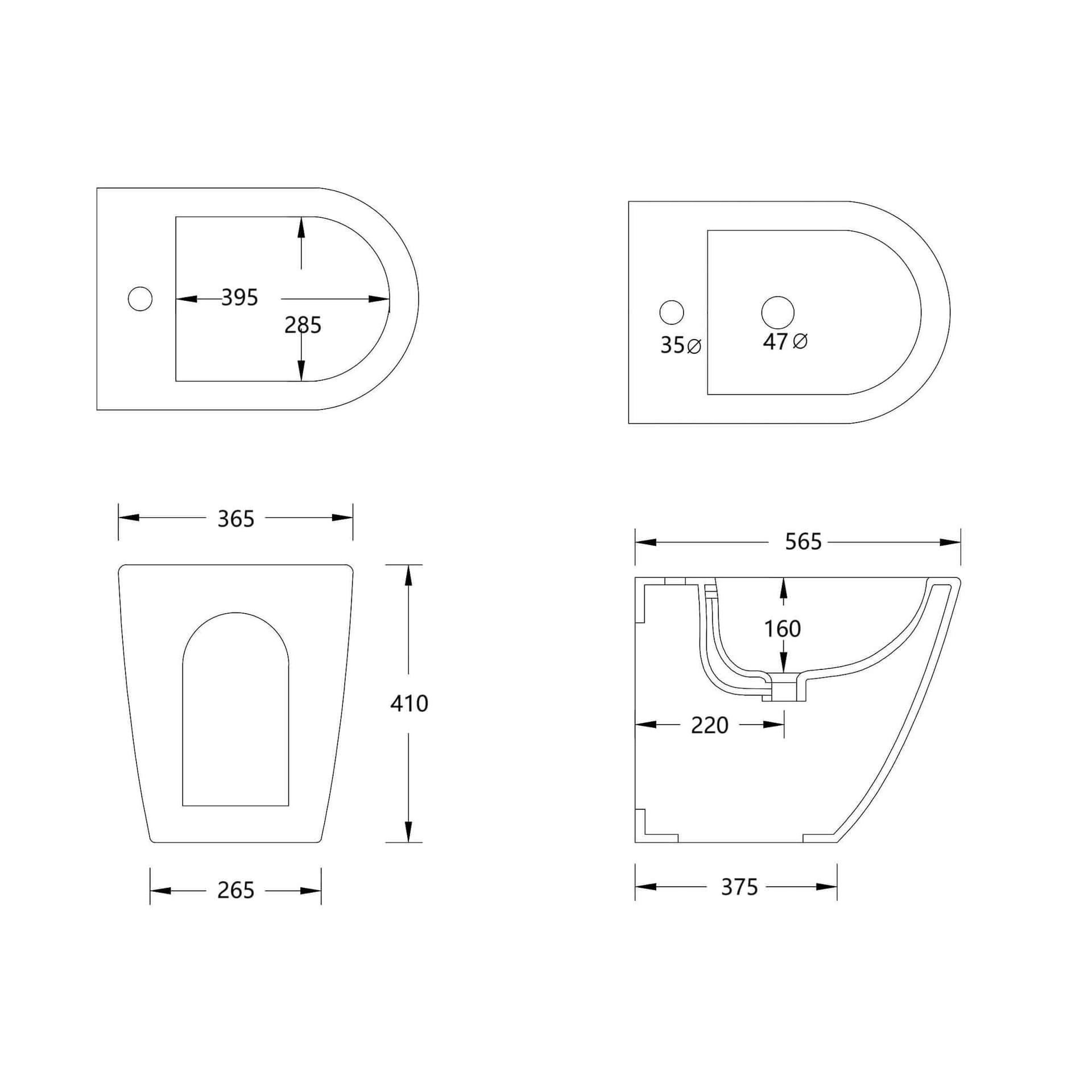 Sanitari filo muro wc e bidet traslati con sedile rallentato rimless | Nemesi - 3
