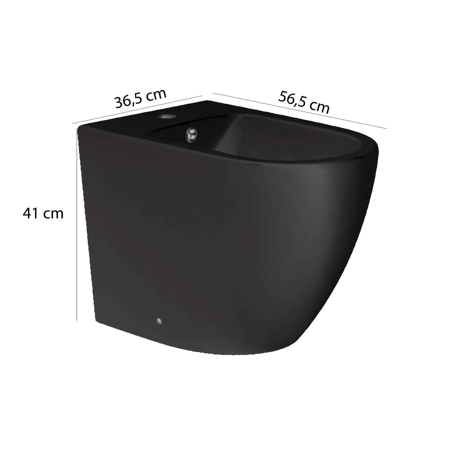Sanitari filo muro wc e bidet nero rimless Nemesi - 3