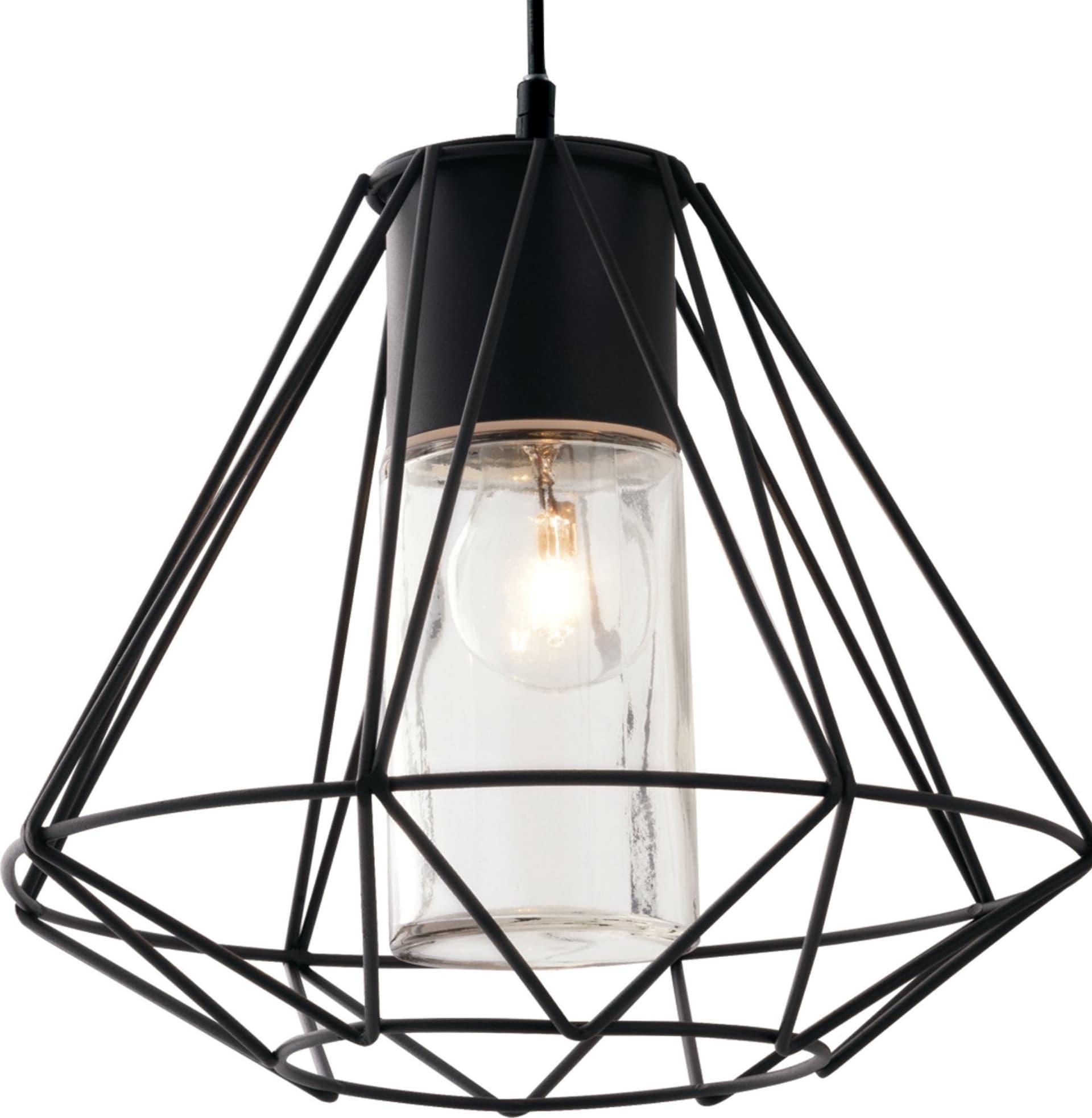 Lampadario a sospensione 60W E27 nero Drax - 2
