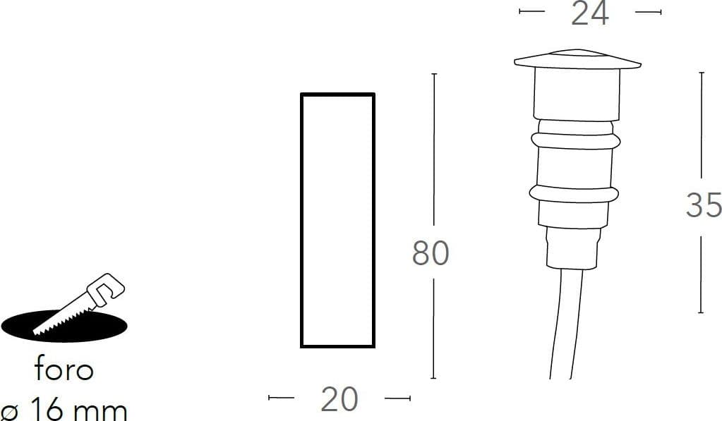 Led segnapassi da incasso tondi a pavimento o parete BARRET in alluminio finitura nickel 3000K - 3